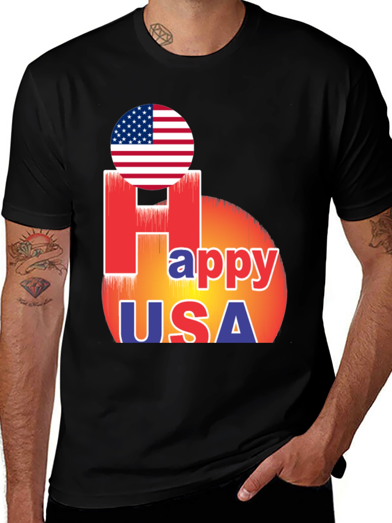 Happy USA T-Shirt Patriotic Design