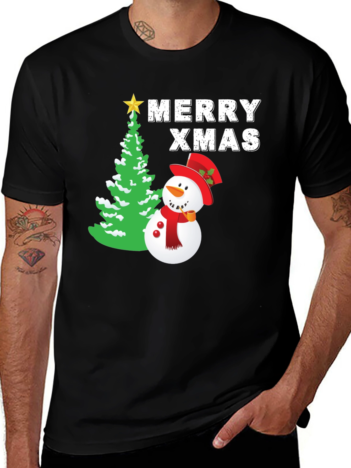Festive Merry Xmas Snowman T-Shirt