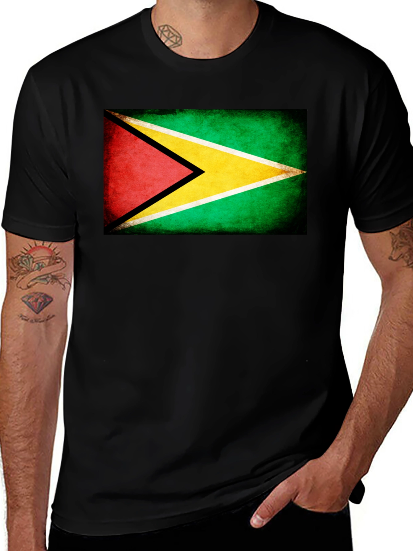 Guyana Flag Grunge T-Shirt