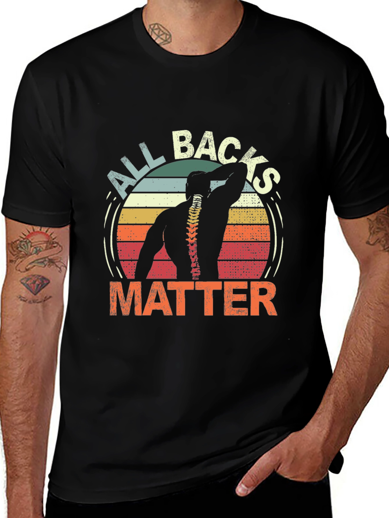Variant 13 of All Backs Matter Graphic Tee - Chiropractic T-Shirt