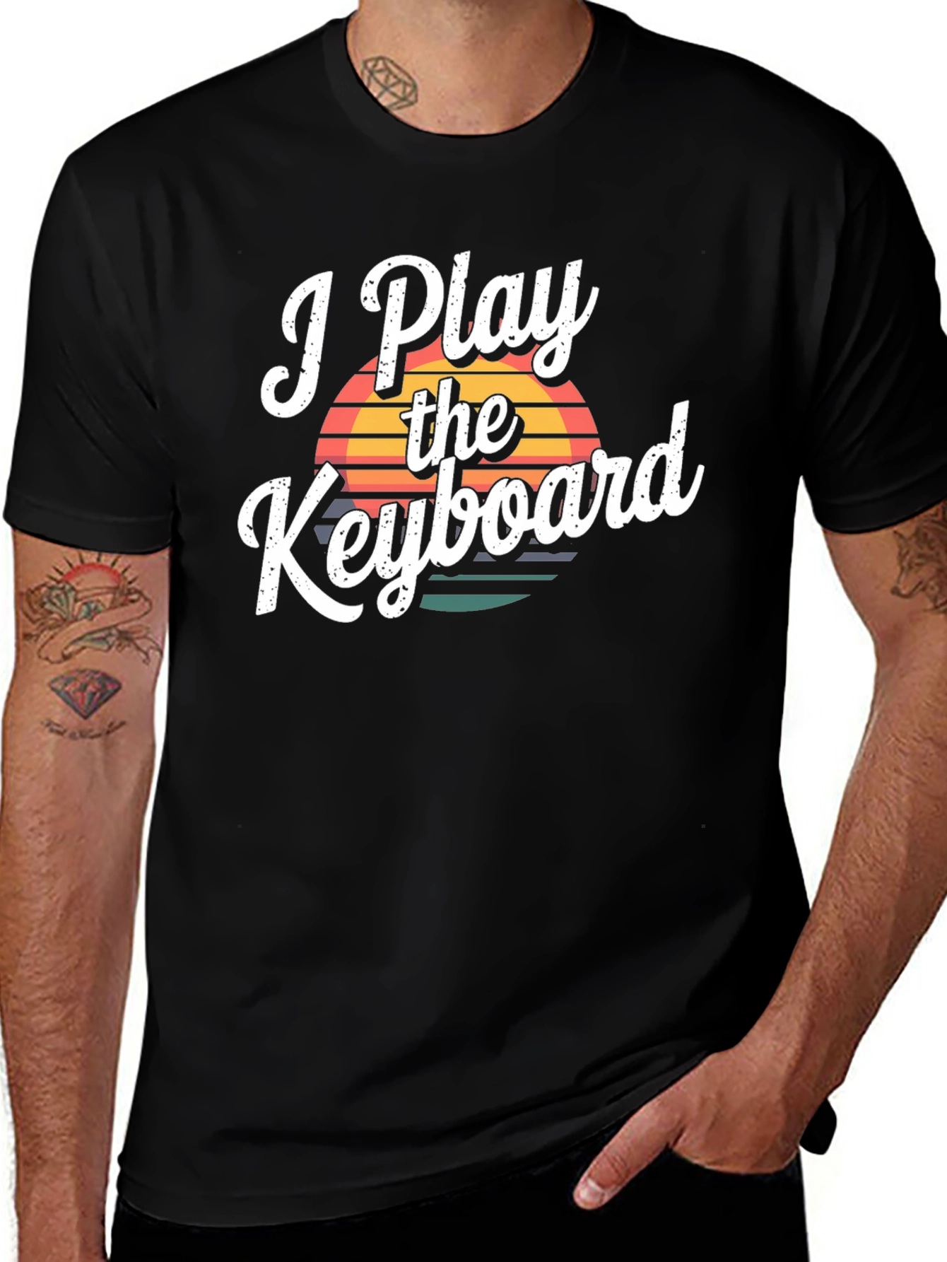 Variant 15 of I Play the Keyboard Retro Style Graphic T-Shirt