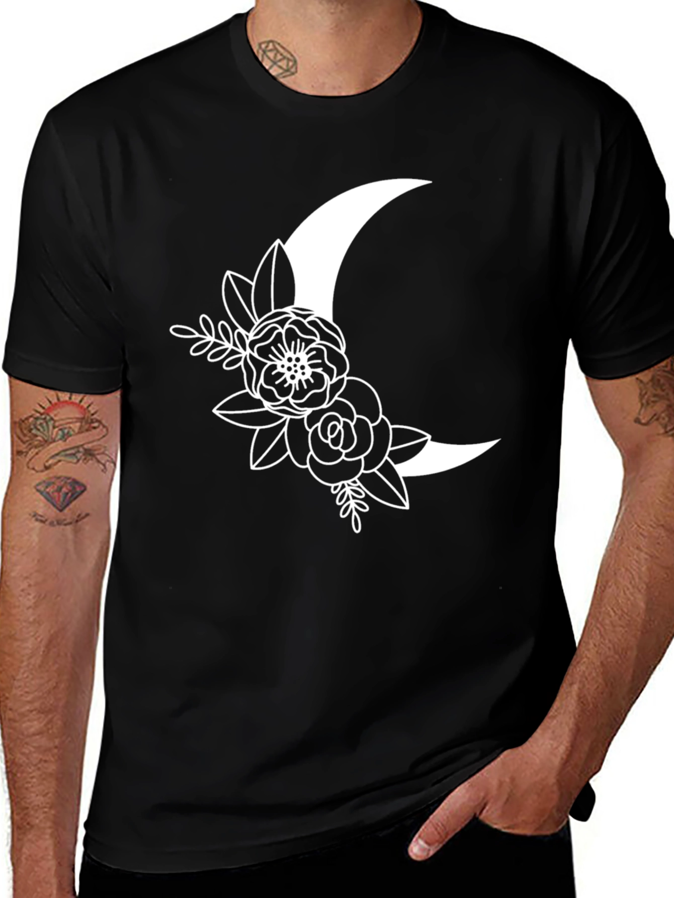 Variant 25 of Floral Moon Graphic Tee - Stylish & Unique