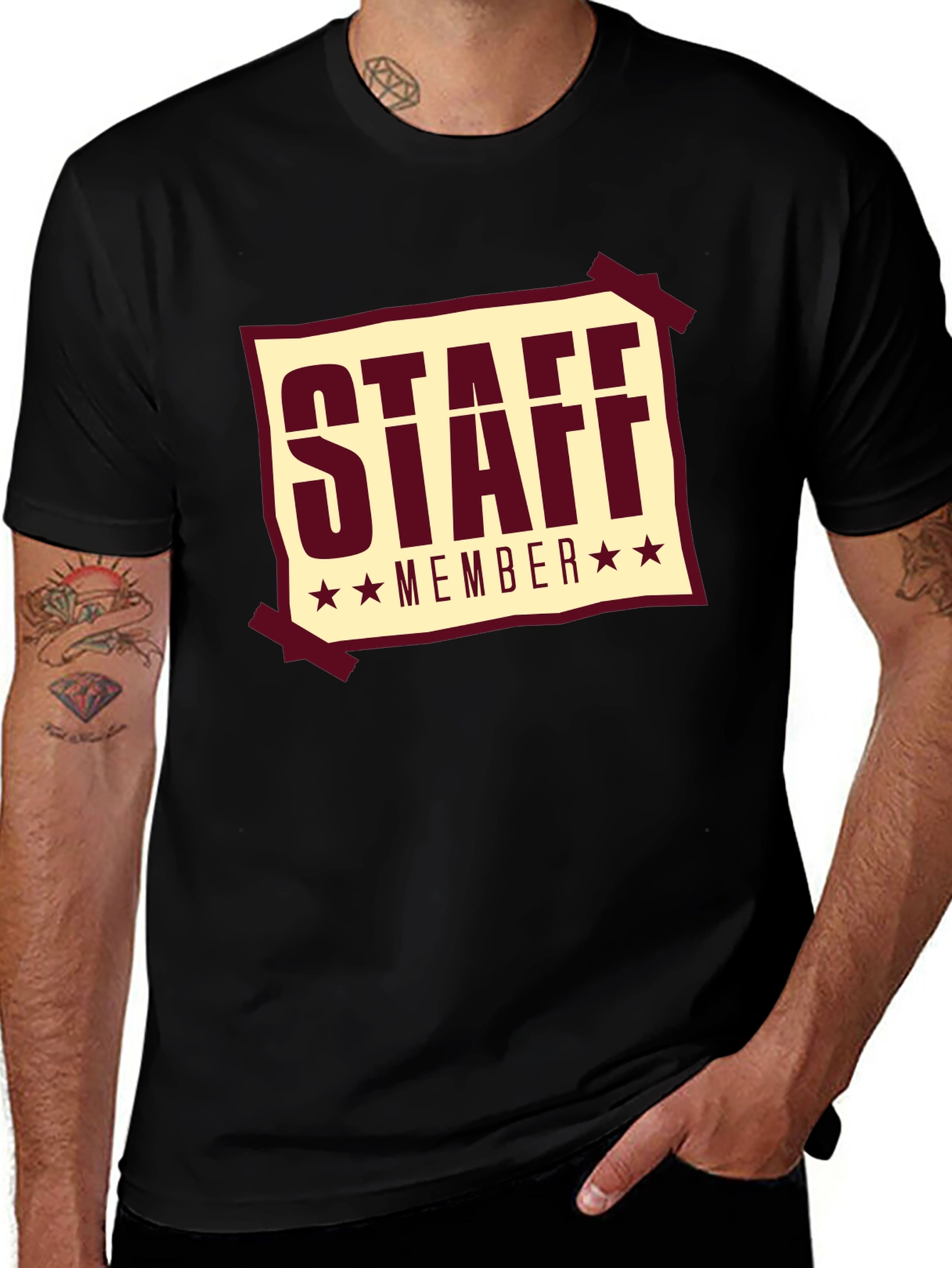 Variant 3 of Staff Member Graphic Tee - Black Short Sleeve