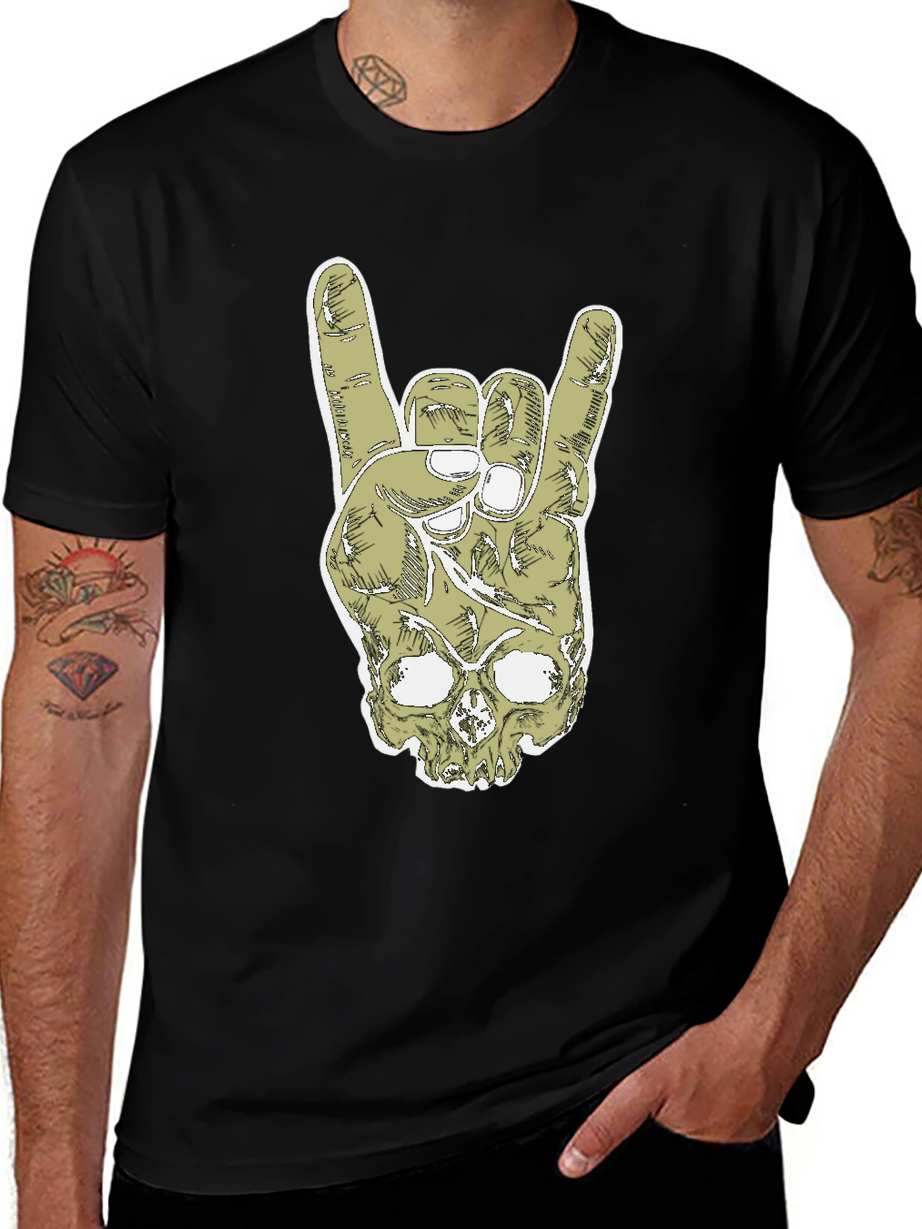 Variant 28 of Rock On Skull Graphic Tee