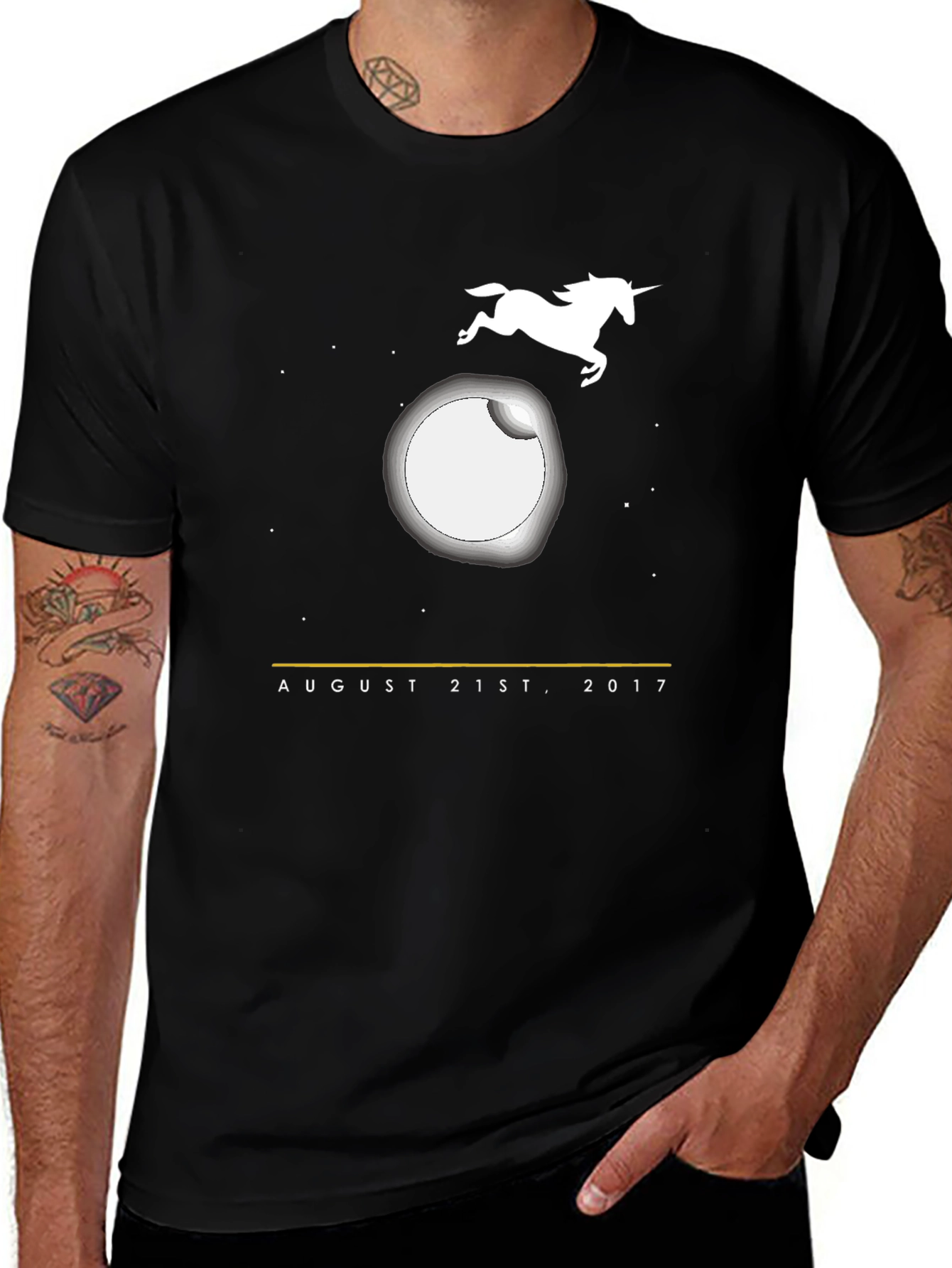 Variant 13 of Eclipse Unicorn Black T-Shirt August 21st 2017
