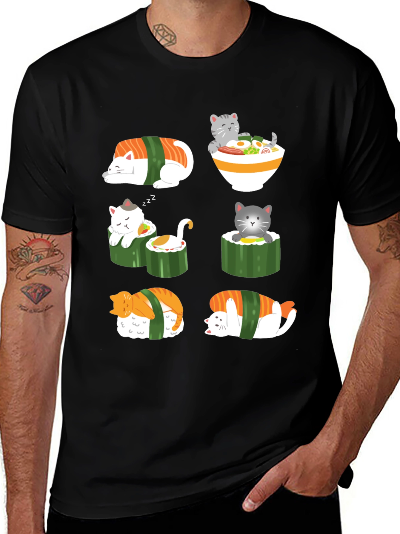 Variant 14 of Sushi Cat Graphic T-Shirt