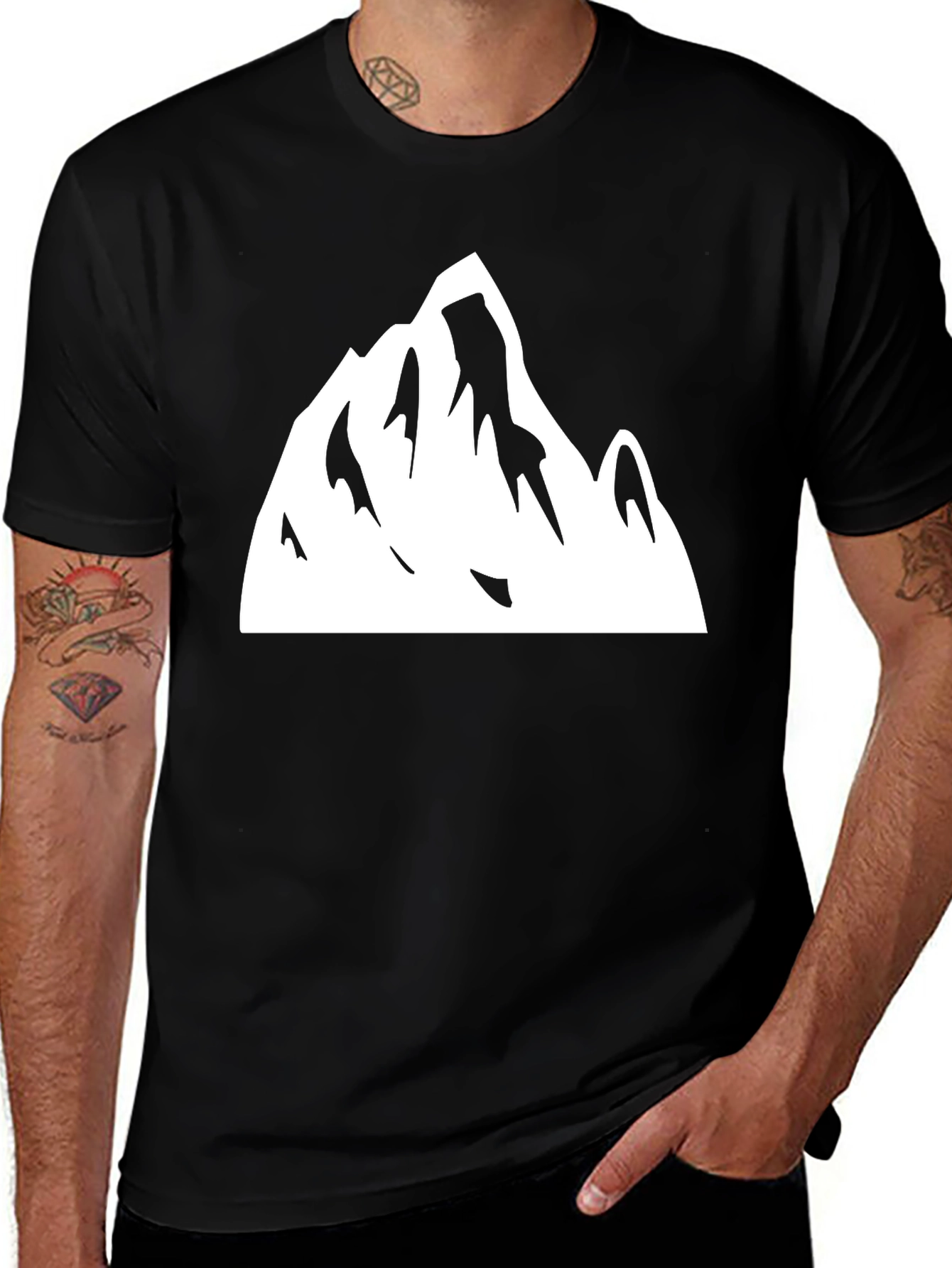 Variant 15 of Mountain Graphic Tee - Black Cotton