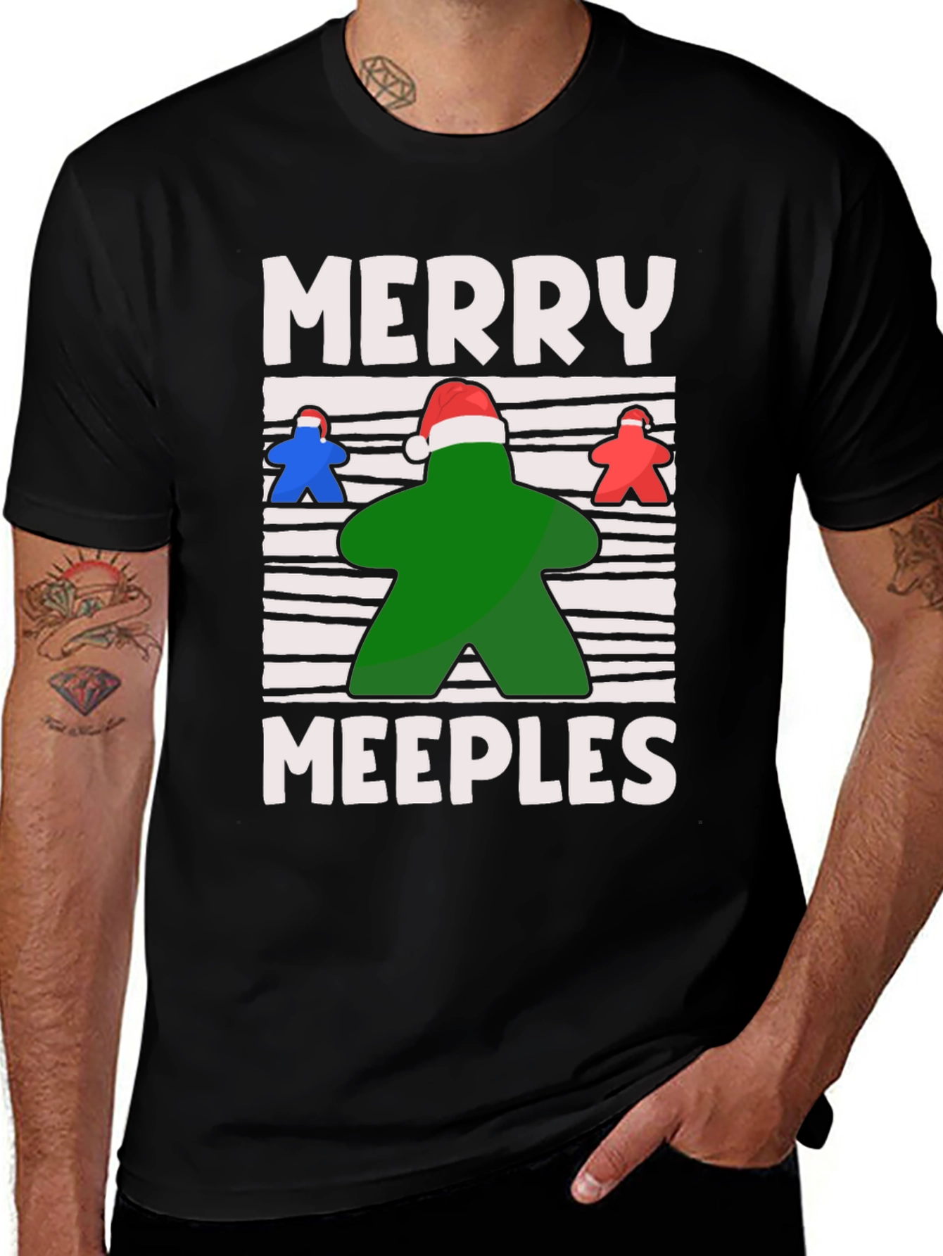 Merry Meeples Christmas Board Game T-Shirt