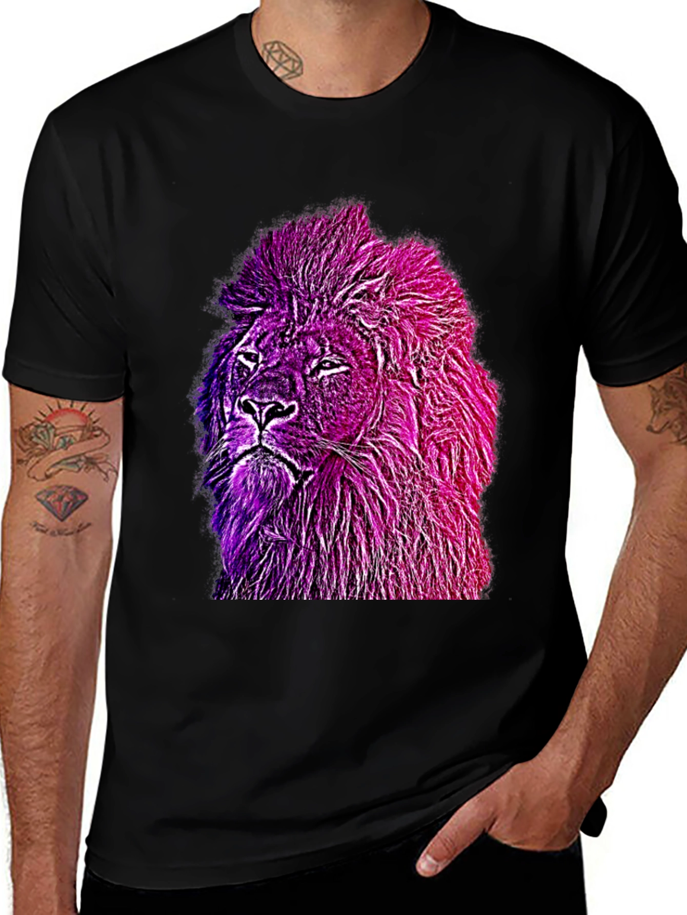 Variant 30 of Vibrant Lion Graphic Tee - Stylish Men's T-Shirt