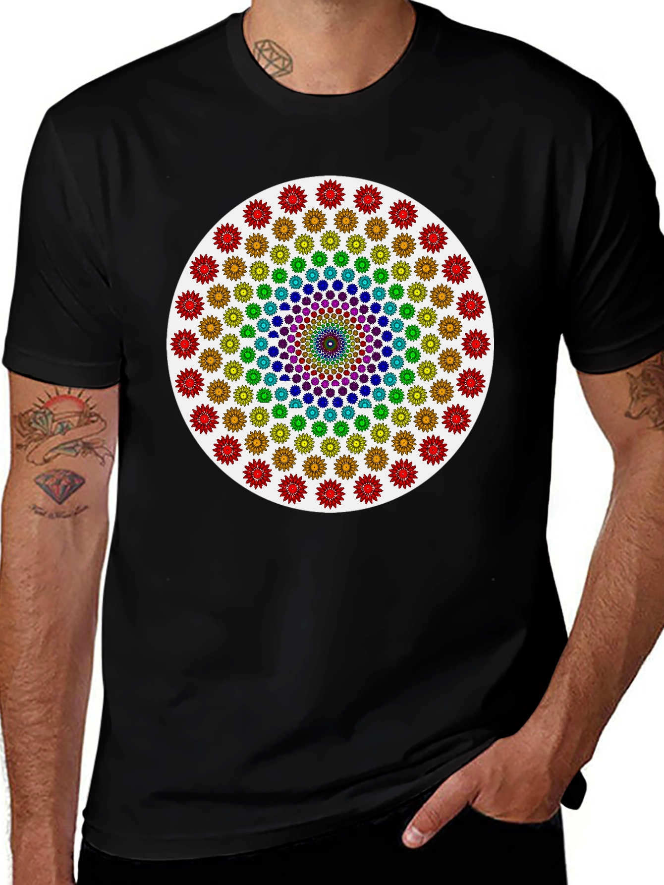 Variant 21 of Rainbow Mandala Graphic Tee