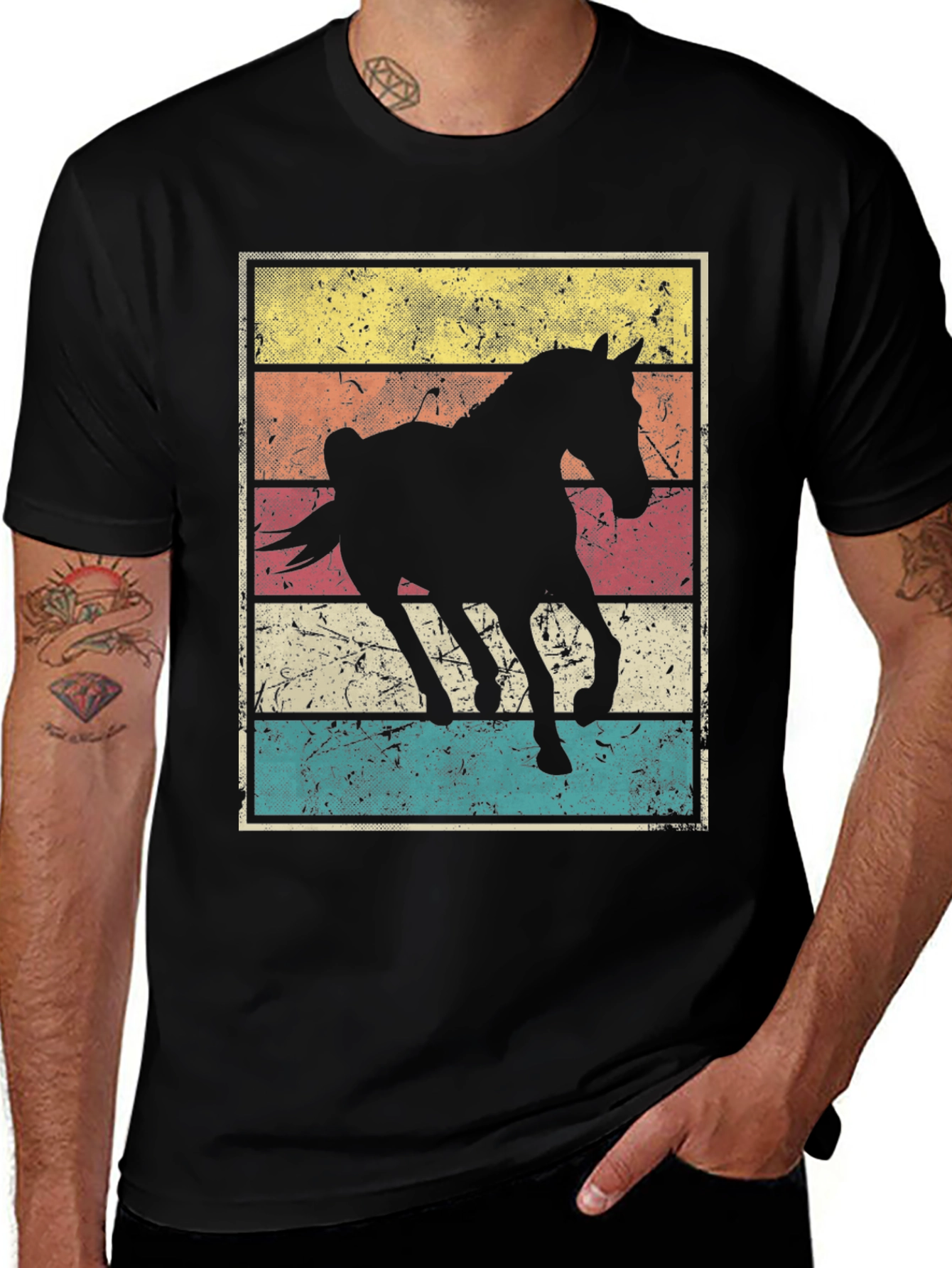 Variant 16 of Retro Horse Graphic Tee - Vintage Style