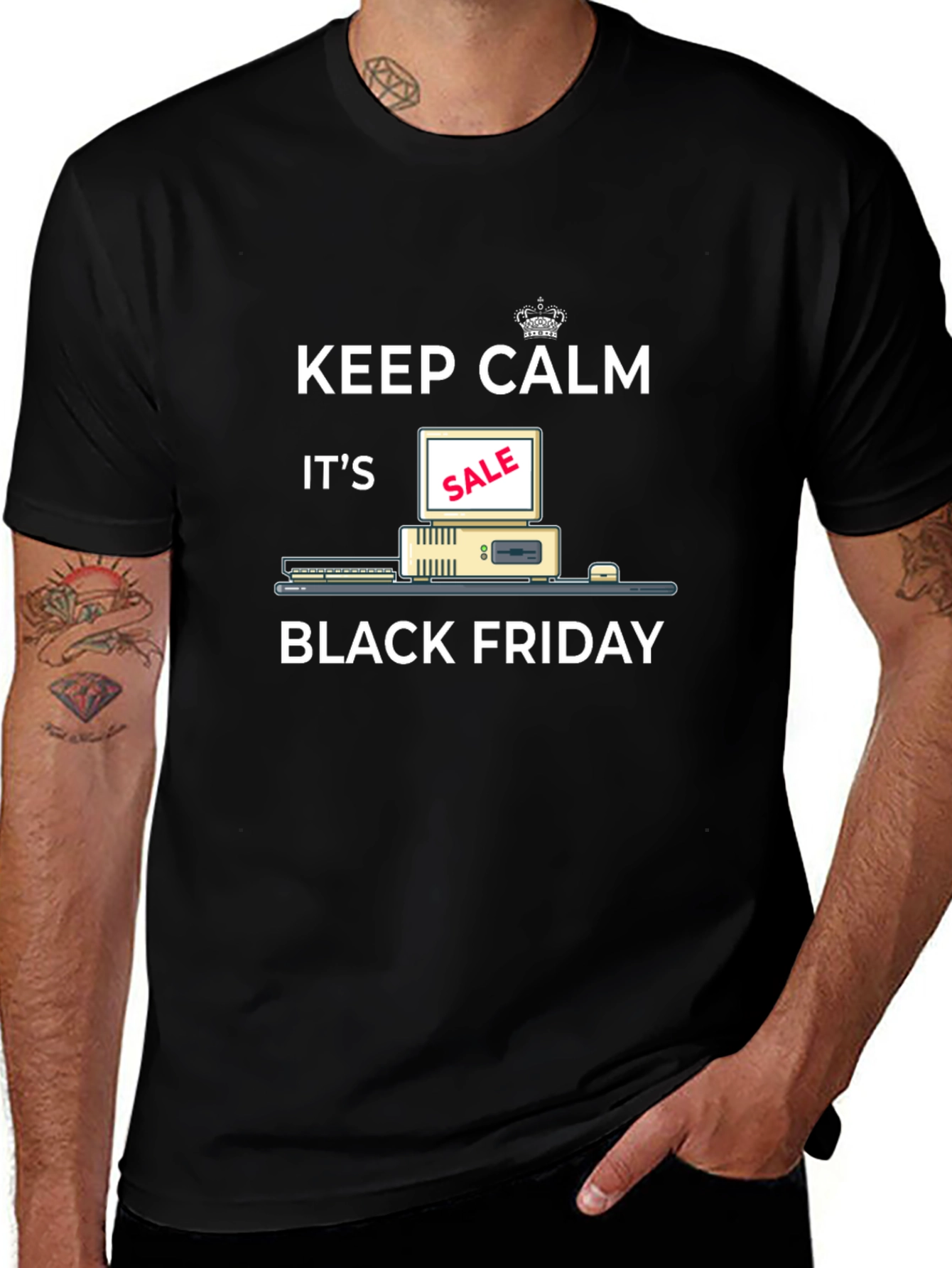 Keep Calm Black Friday Tee - Retro Computer Sale Shirt