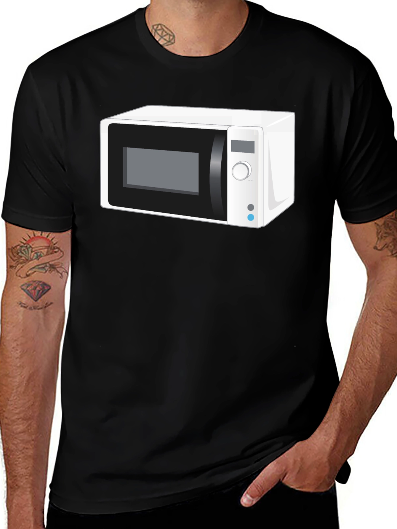 Variant 23 of Microwave T-Shirt - Black, Novelty Graphic Tee