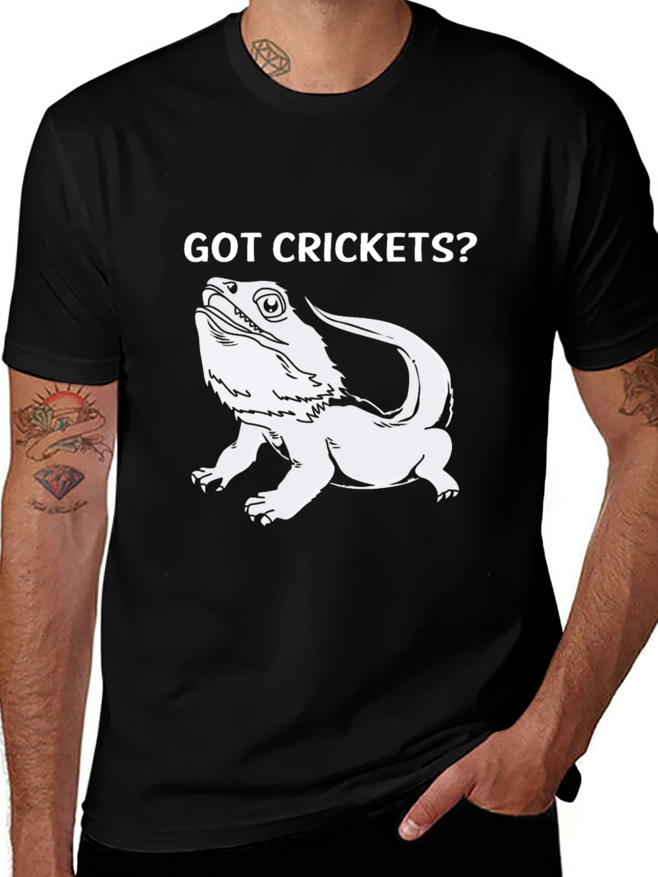 Variant 15 of Got Crickets? Bearded Dragon T-Shirt - Black