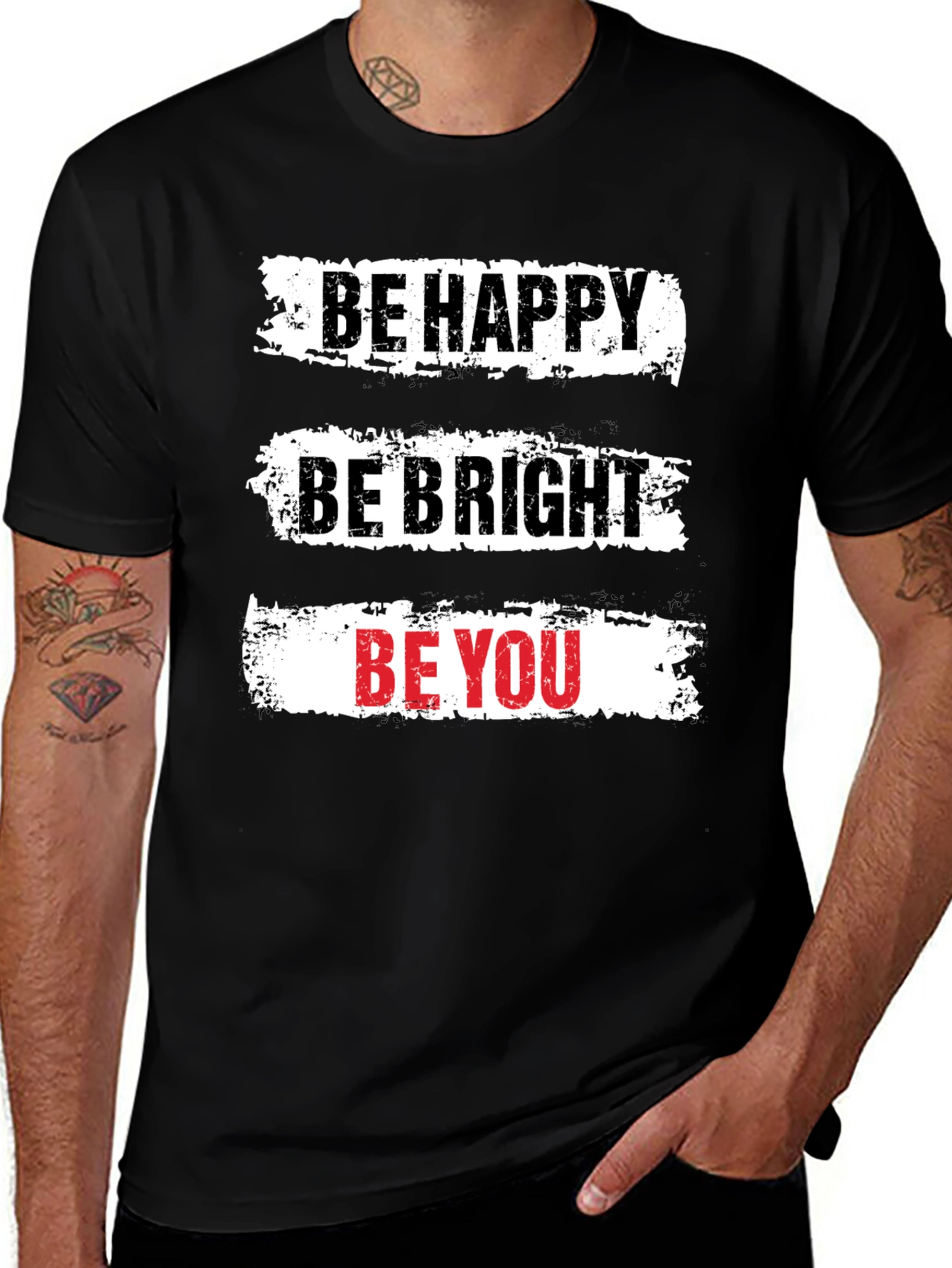 Variant 14 of Be Happy T-Shirt - Motivational Graphic Tee
