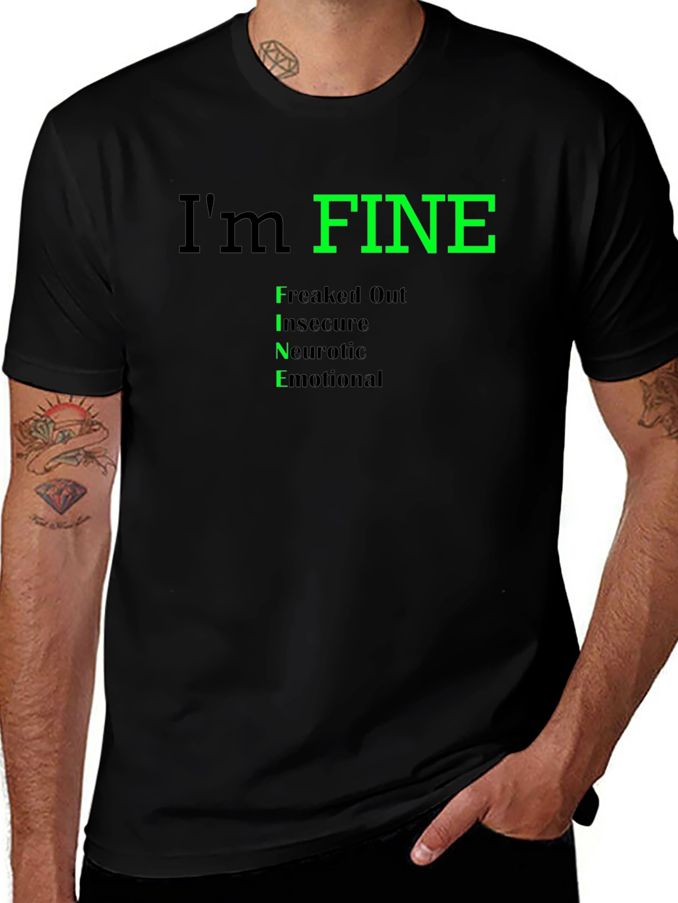 Variant 14 of I'm FINE T-Shirt - Freaked Out, Insecure, Neurotic, Emotional