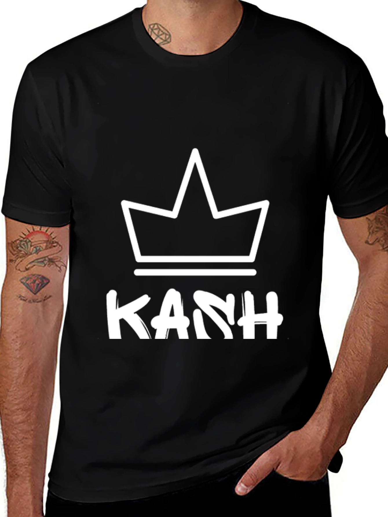 Variant 4 of KASH Crown Graphic T-Shirt - Mens Black Tee
