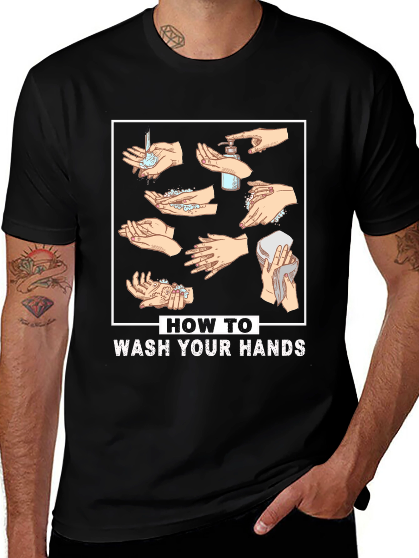 Variant 9 of How To Wash Your Hands Graphic T-Shirt