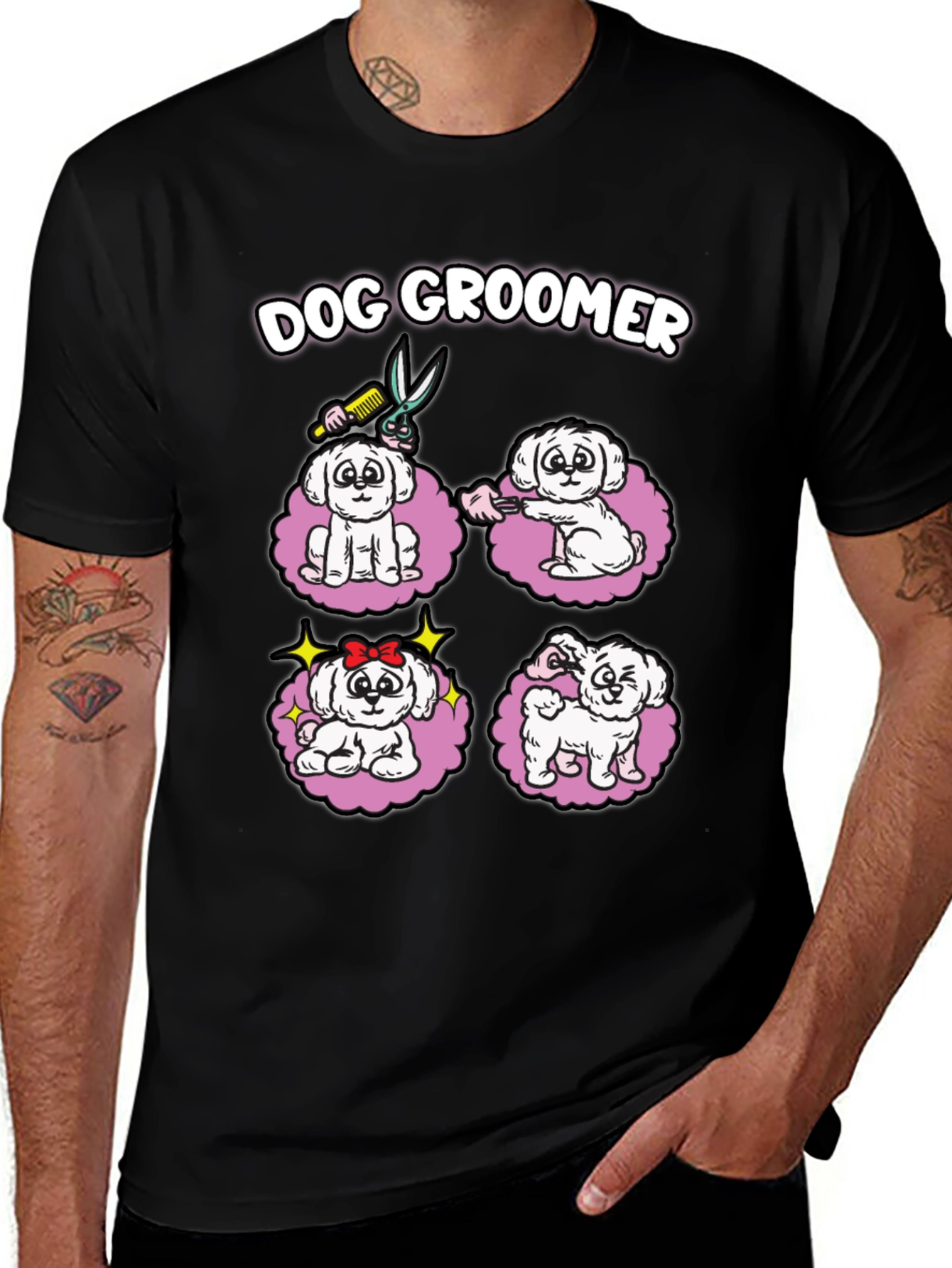 Dog Groomer T-Shirt Cute Pet Grooming Tee