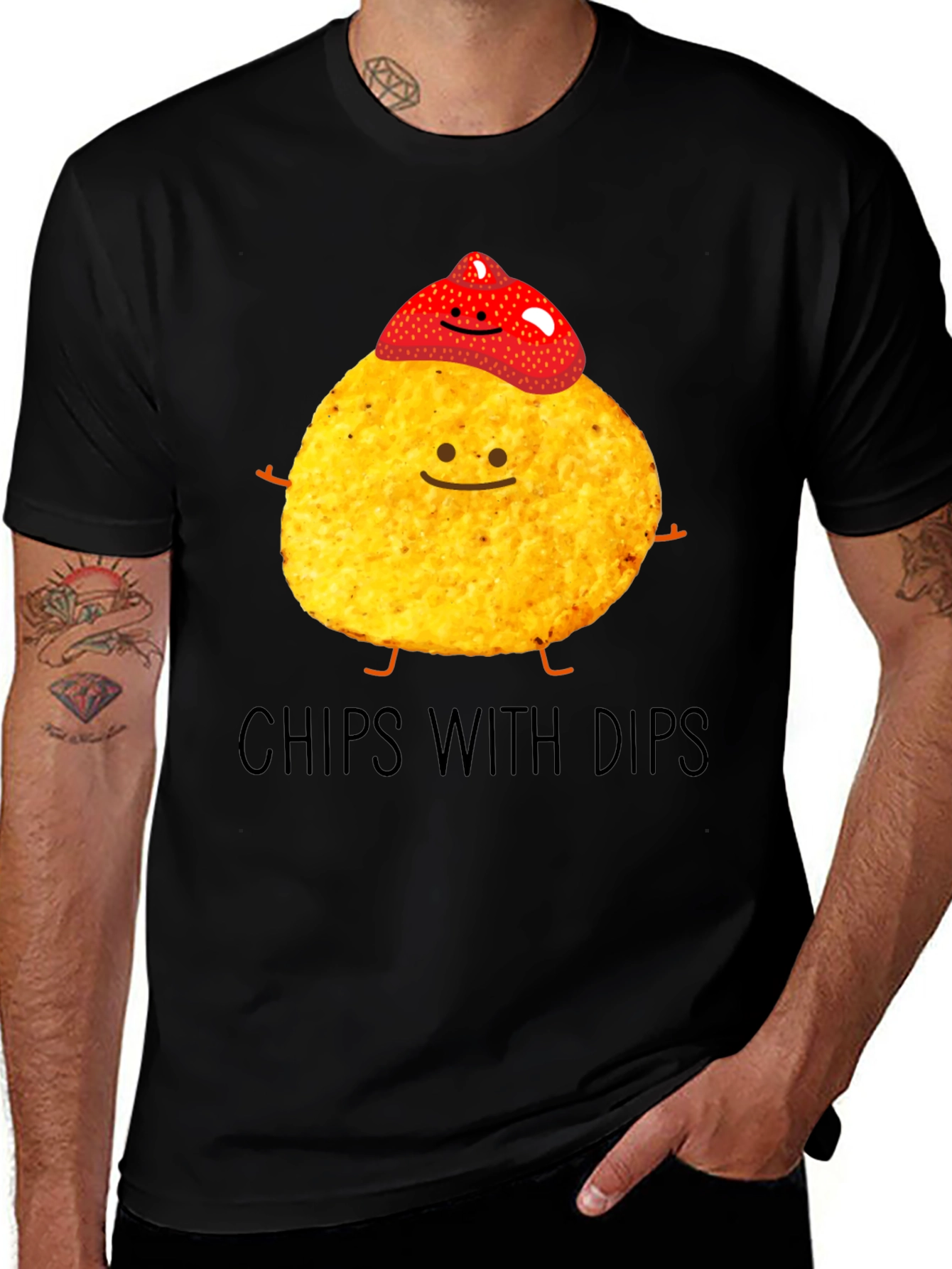 Variant 5 of Chips With Dips Graphic T-Shirt - Snack Lover Tee