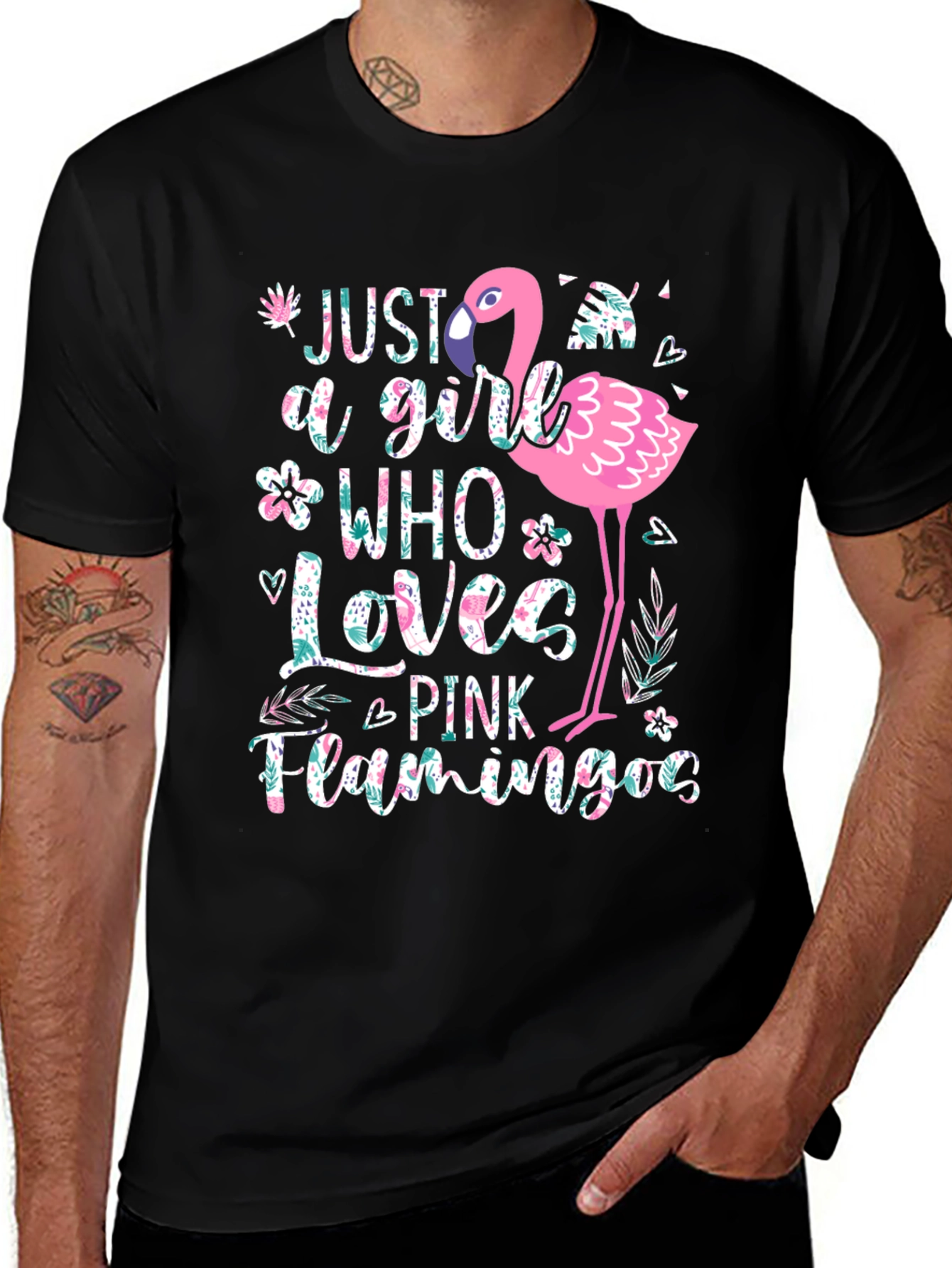 Variant 26 of Pink Flamingo Lover T-Shirt - Girl's Graphic Tee