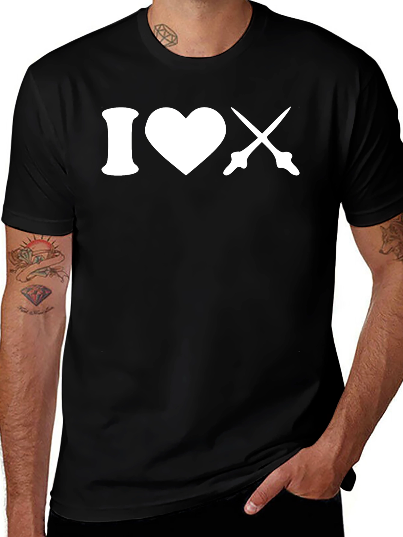 Variant 6 of I Love Fencing T-Shirt - Black