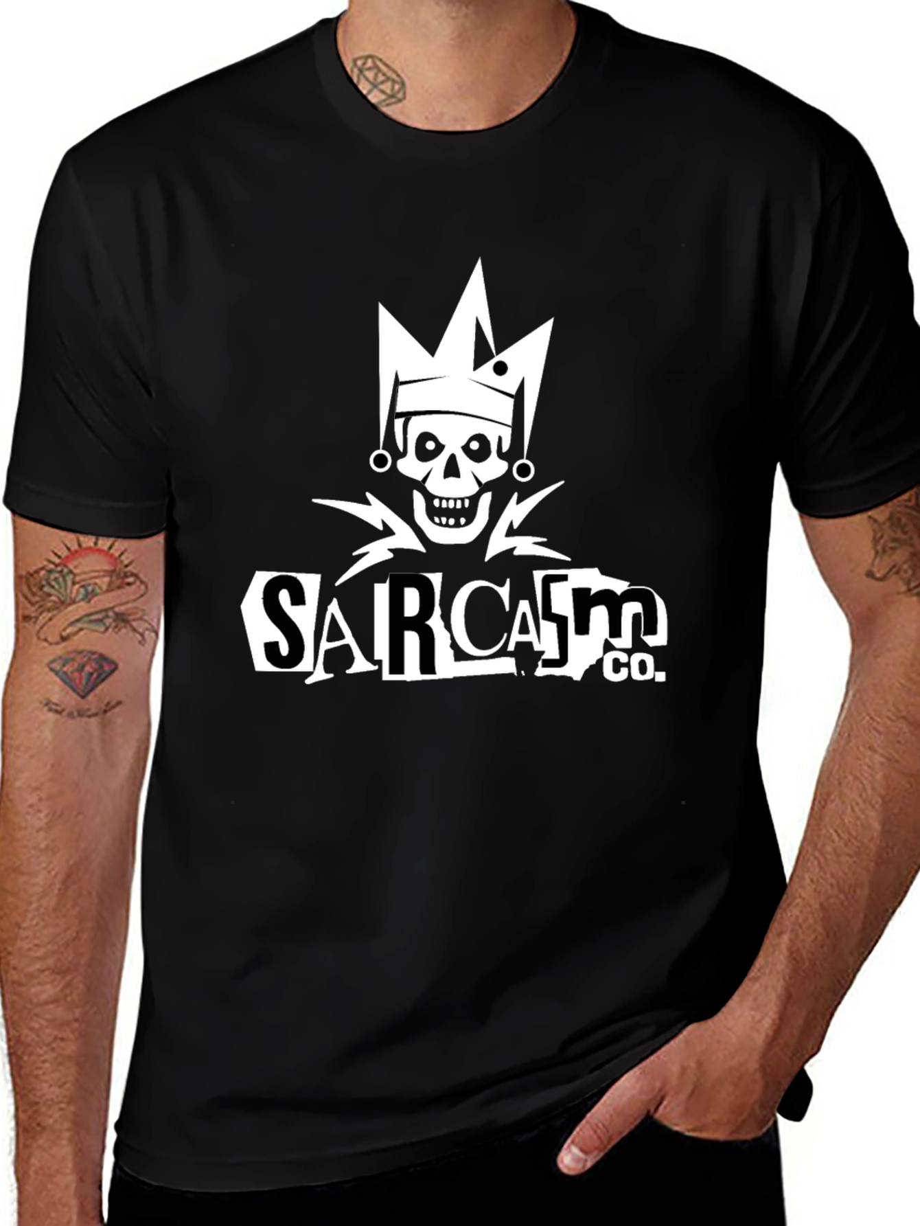 Sarcasm Co. Skull Graphic Black T-Shirt