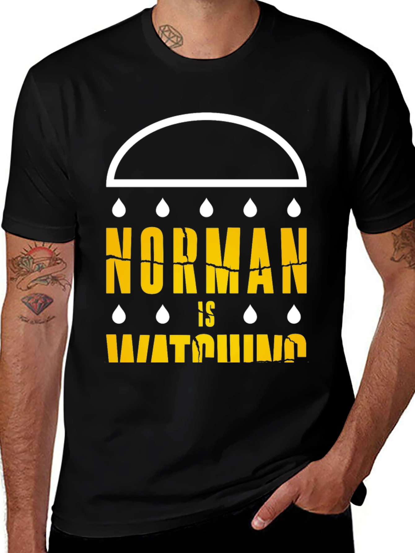 Variant 13 of Norman is Watching Black T-Shirt