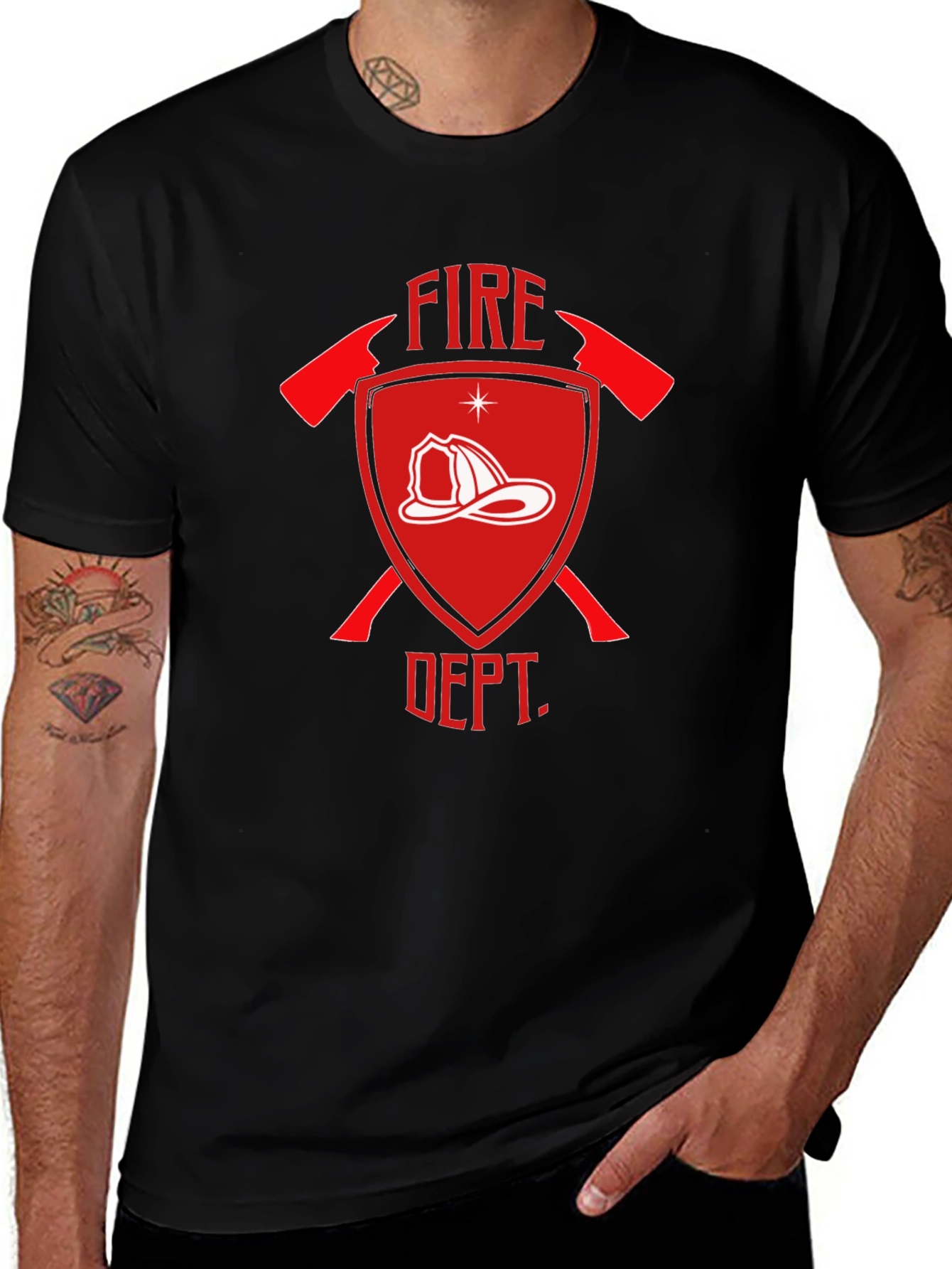 Variant 8 of Fire Dept. Graphic Tee - Firefighter Tribute Shirt