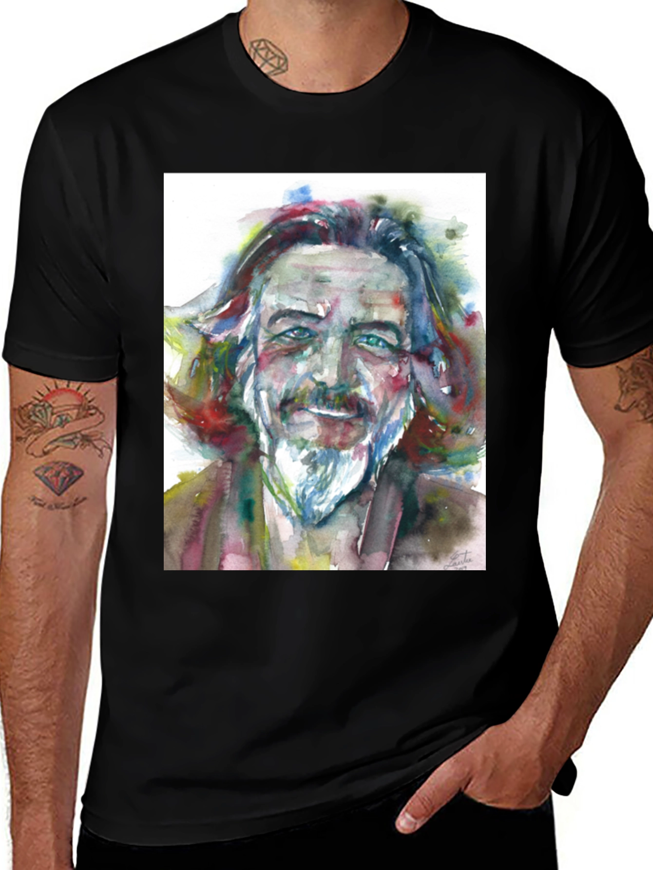 Variant 5 of Watercolor Portrait Tee - Artistic Style