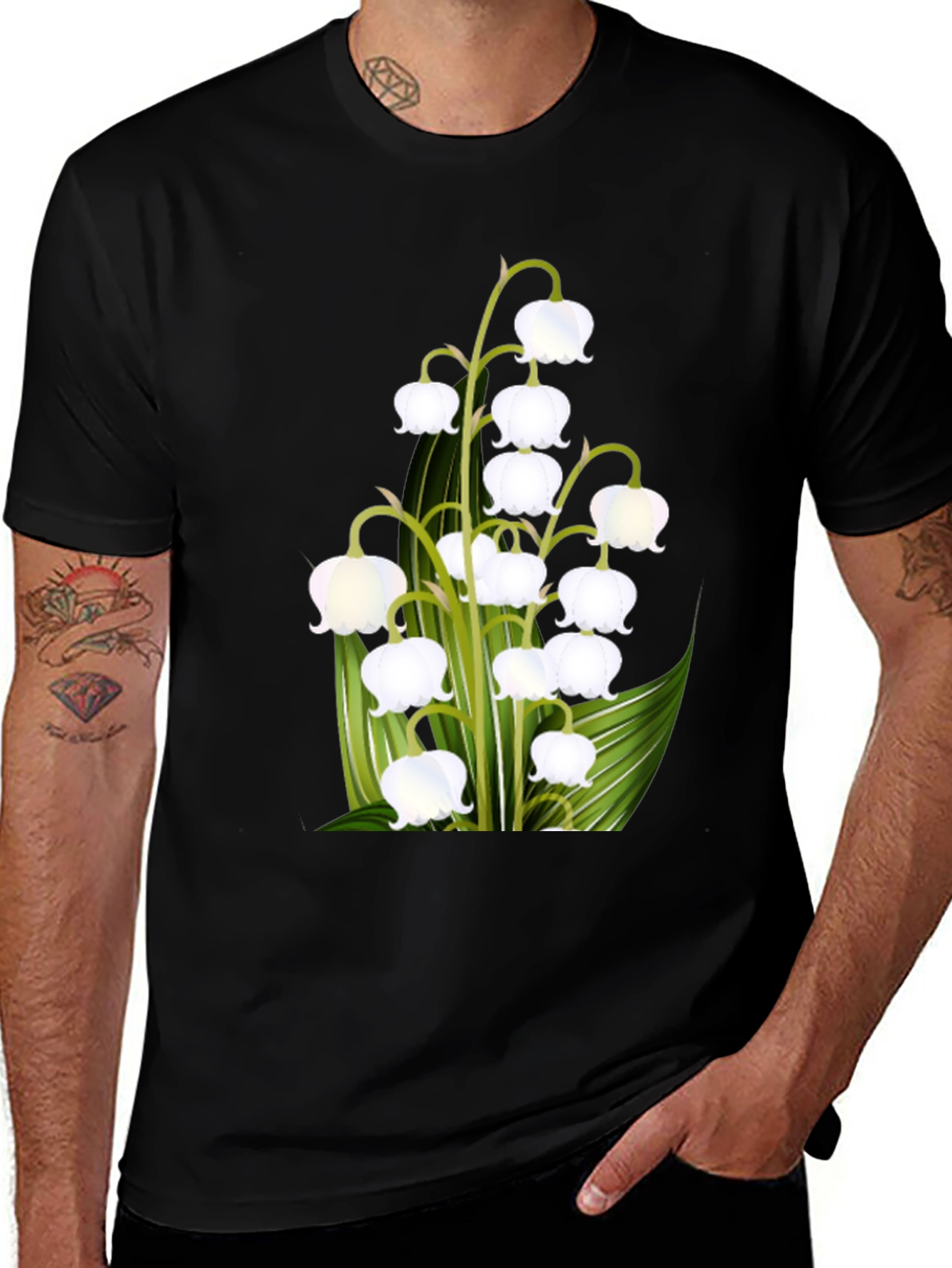 Variant 12 of Lily of the Valley Black T-Shirt