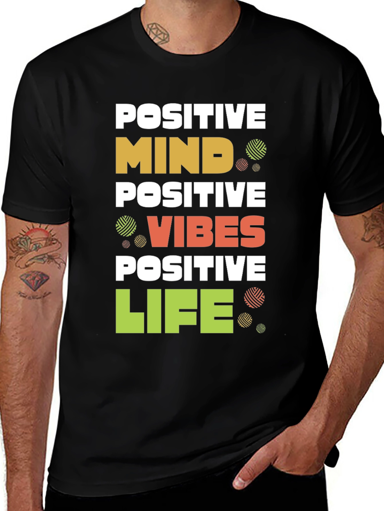 Positive Mind, Vibes, Life Graphic T-Shirt