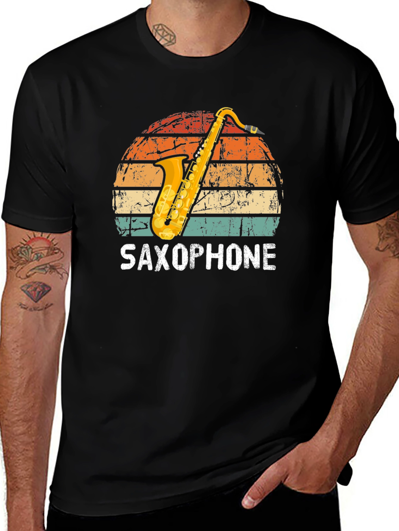 Variant 23 of Saxophone Sunset Graphic Tee - Musician T-Shirt