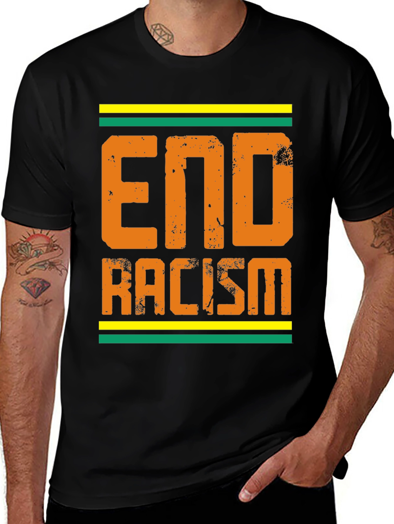 Variant 22 of End Racism Graphic Tee - Black T-Shirt