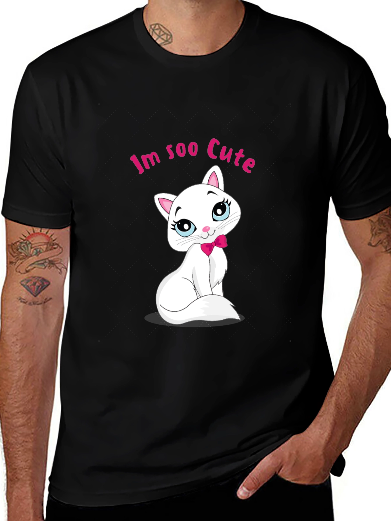Variant 21 of Cute Cat Graphic T-Shirt - "Im soo Cute" Design