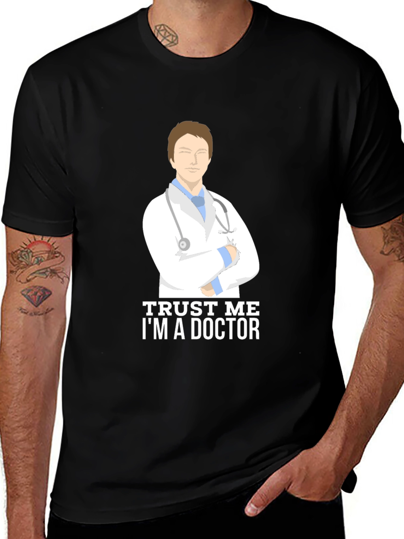 Variant 14 of Trust Me I'm A Doctor Black T-Shirt
