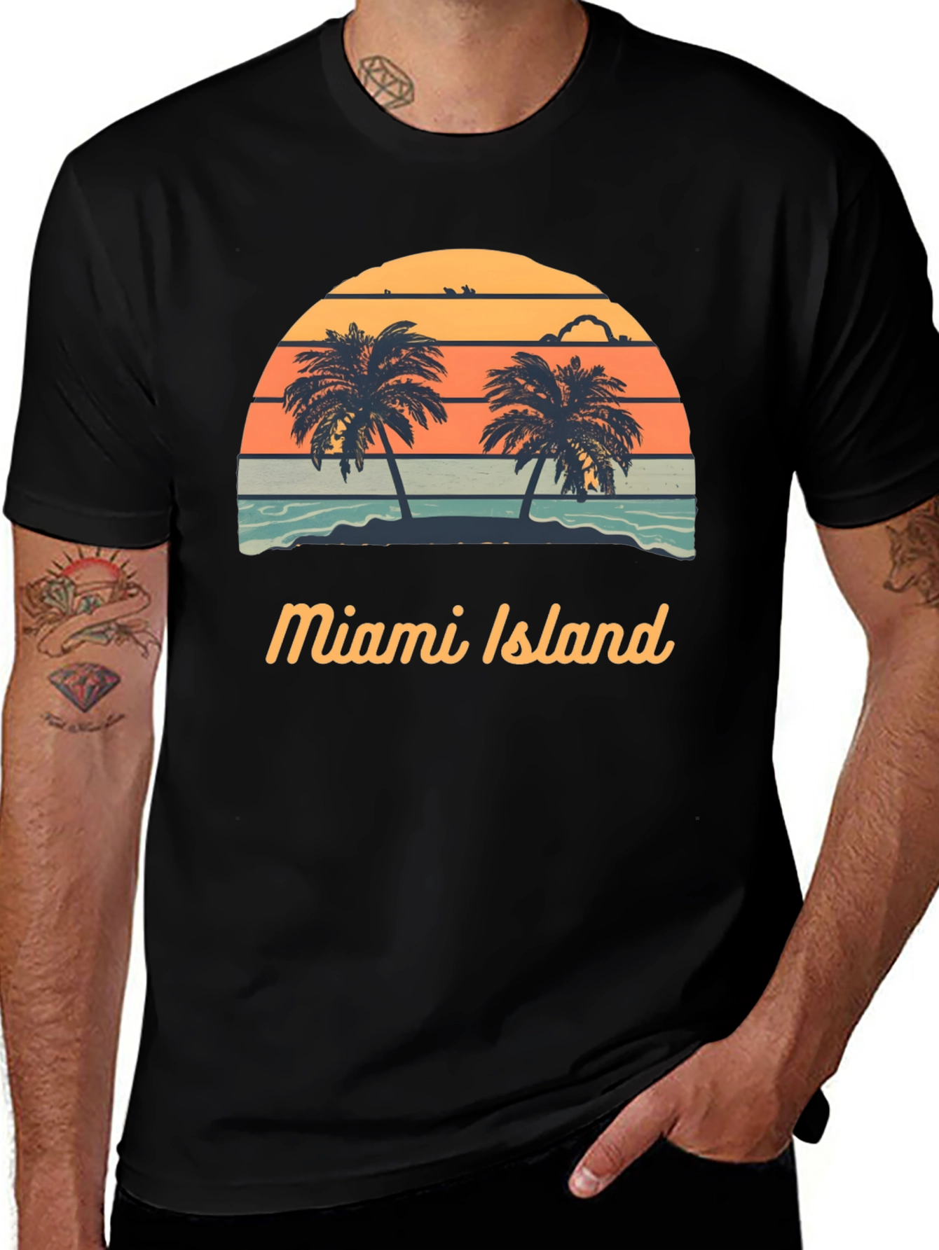 Variant 12 of Miami Island Retro Graphic T-Shirt