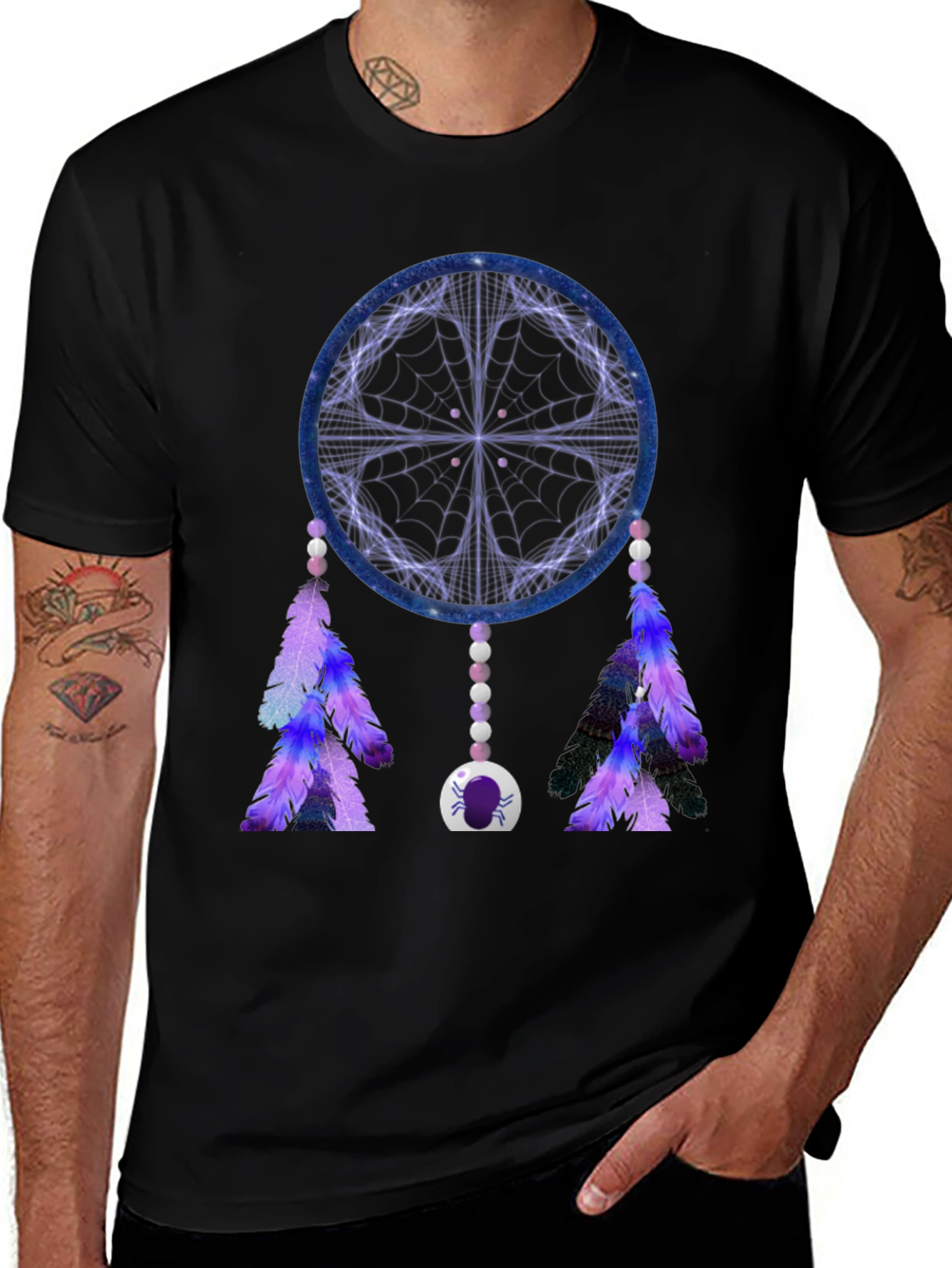 Variant 6 of Dreamcatcher Graphic Print Black Tee