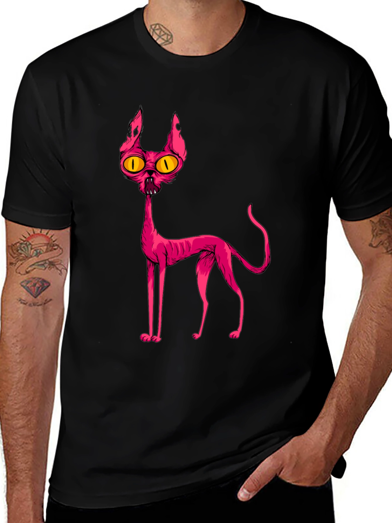 Variant 15 of Pink Cat Graphic T-Shirt - Unique Design