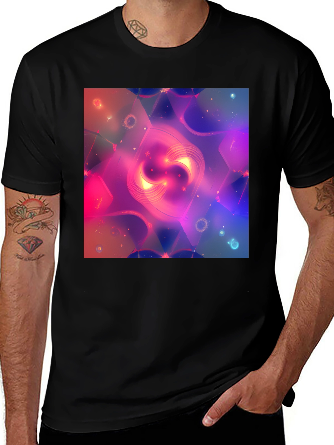 Variant 8 of Abstract Art Tee - Vibrant Colors, Unique Design