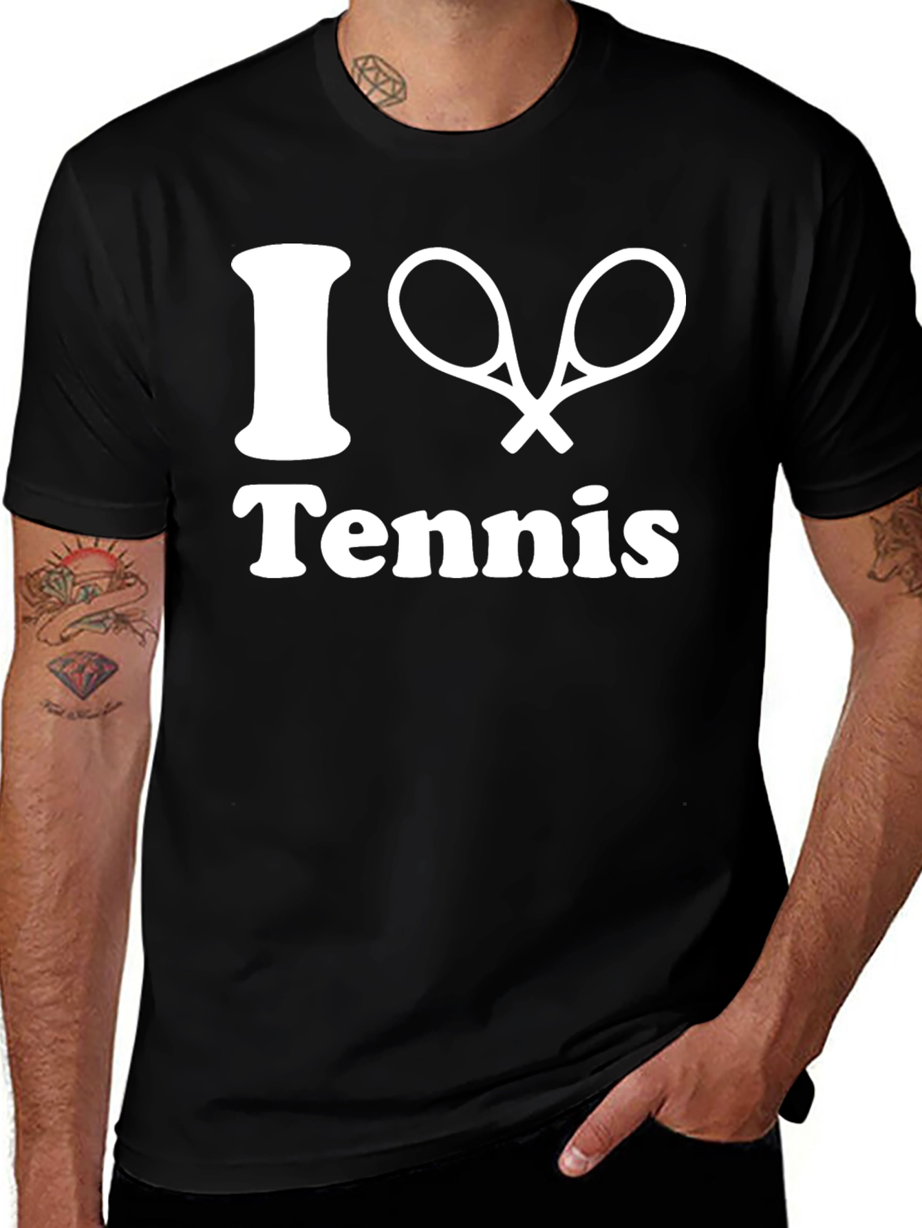 Variant 18 of I Love Tennis Graphic T-Shirt
