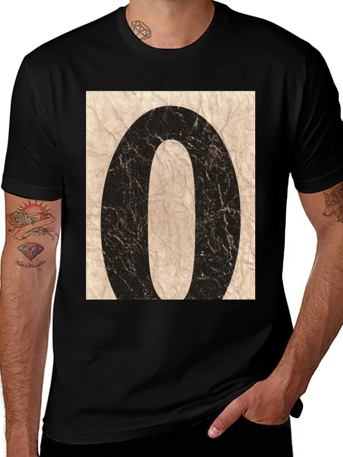Variant 3 of Vintage Number "0" Graphic Tee