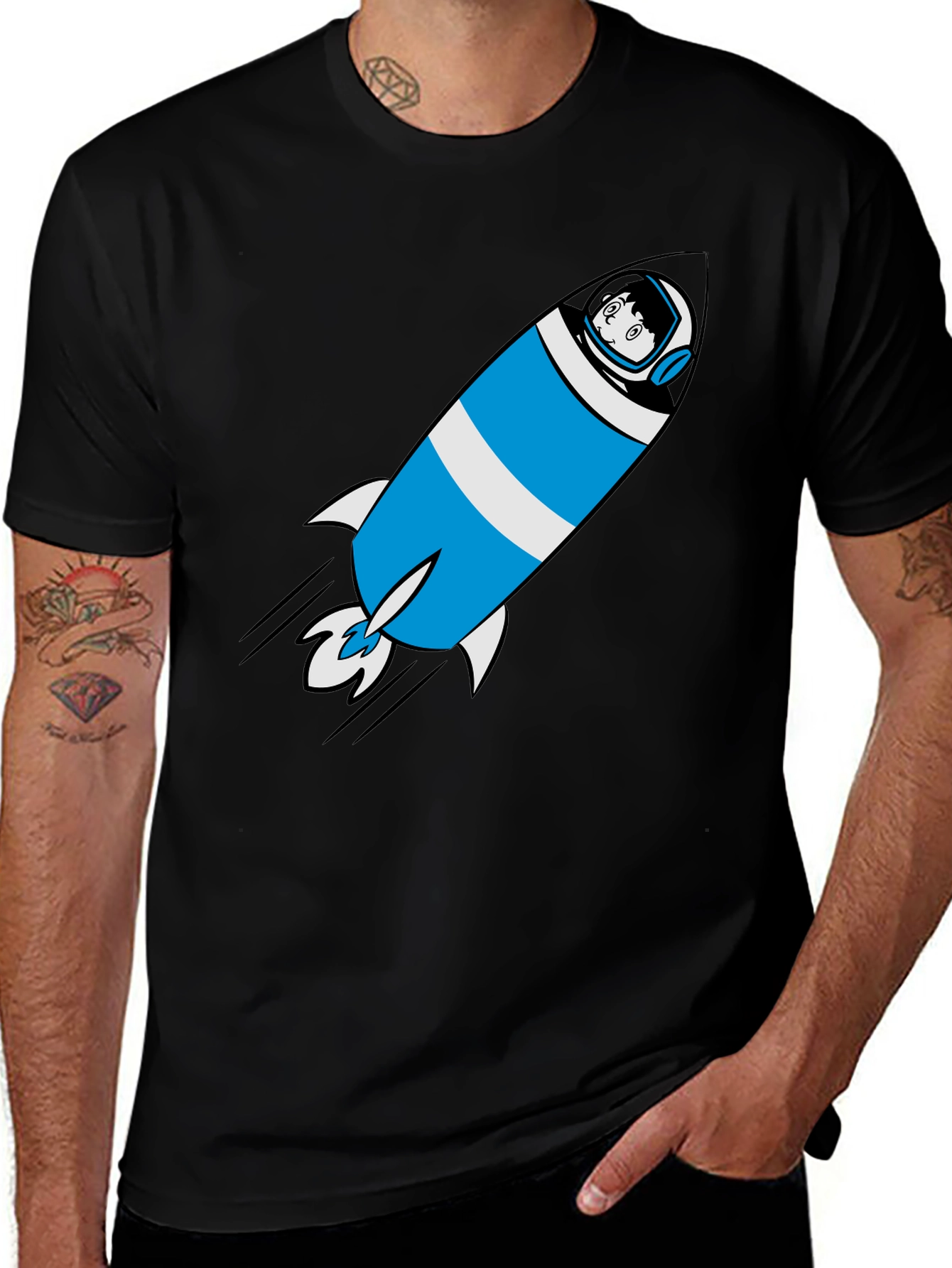 Variant 20 of Rocket Man Graphic Tee - Soft Cotton Astronaut T-Shirt