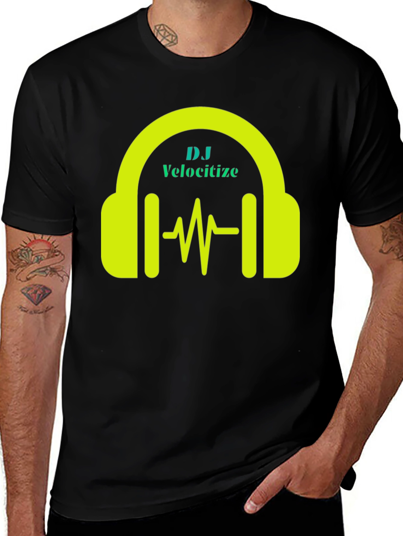 Variant 23 of DJ Velocitize Graphic T-Shirt - Music Lover Tee