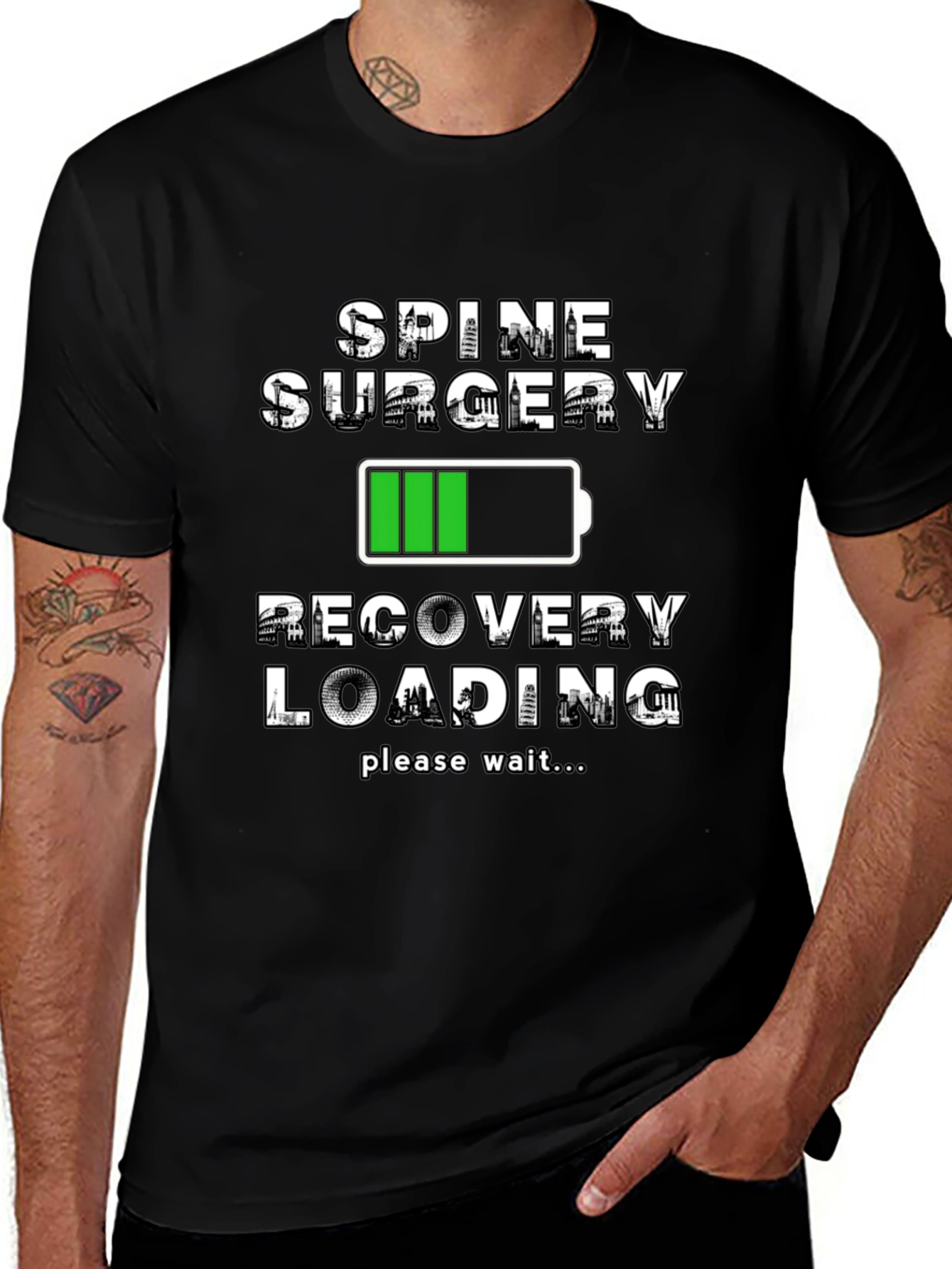 Variant 5 of Spine Surgery Recovery Loading T-Shirt