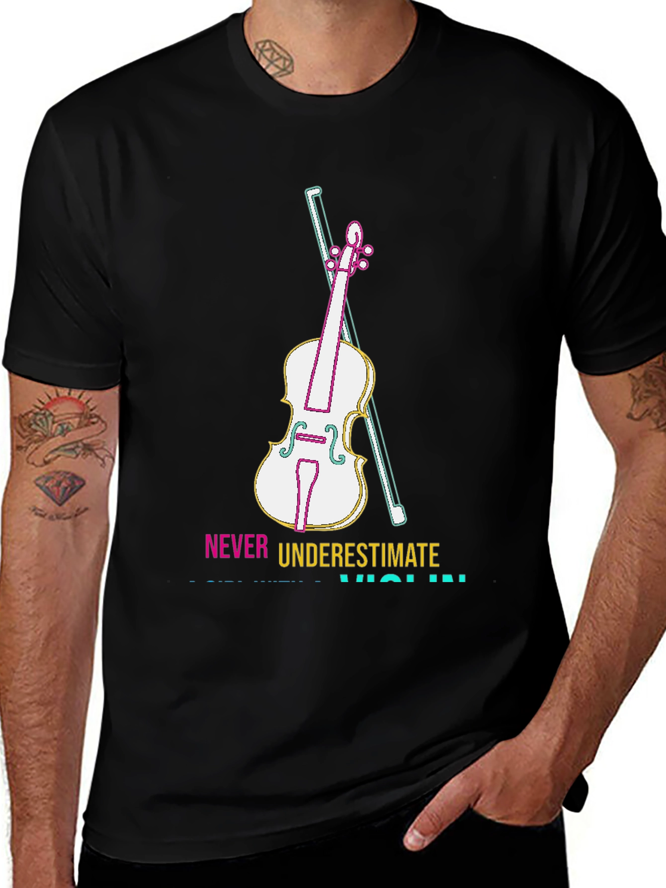 Variant 27 of Never Underestimate Violinist T-Shirt