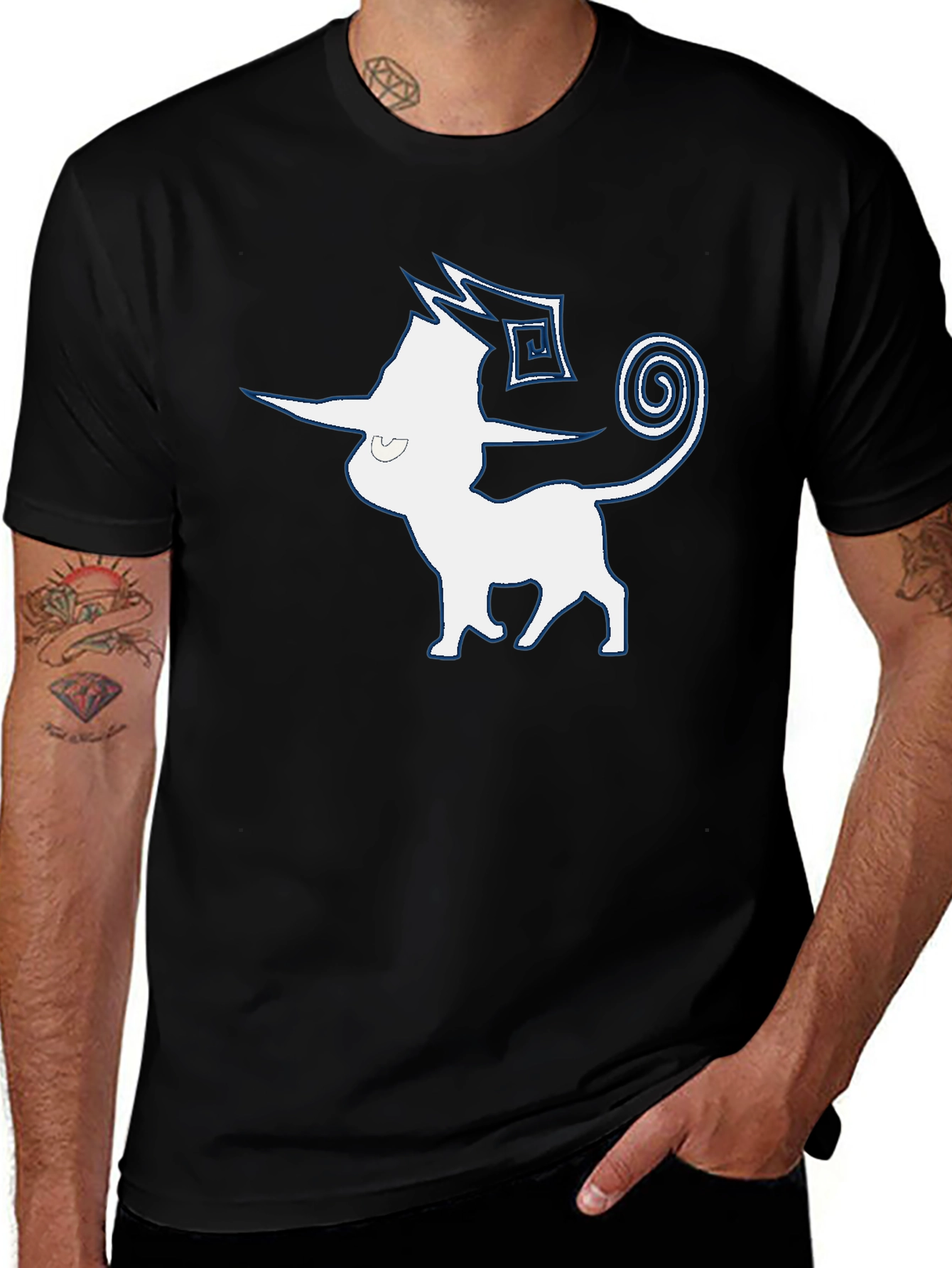 Variant 10 of Men's Black T-Shirt with Espeon Graphic