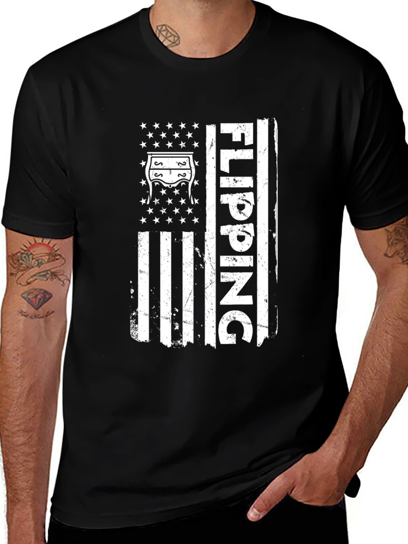 Flipping Furniture Flag Graphic T-Shirt