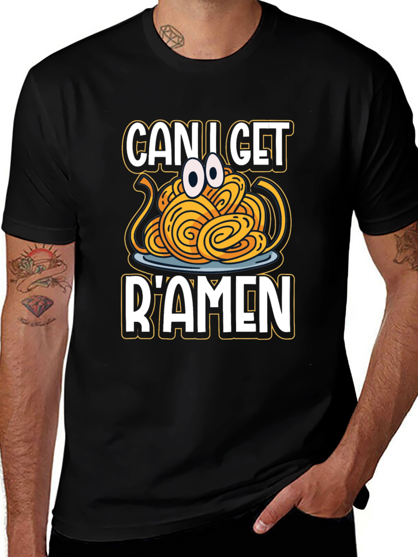 Variant 17 of Can I Get R'amen? Graphic T-Shirt - Funny Foodie Tee