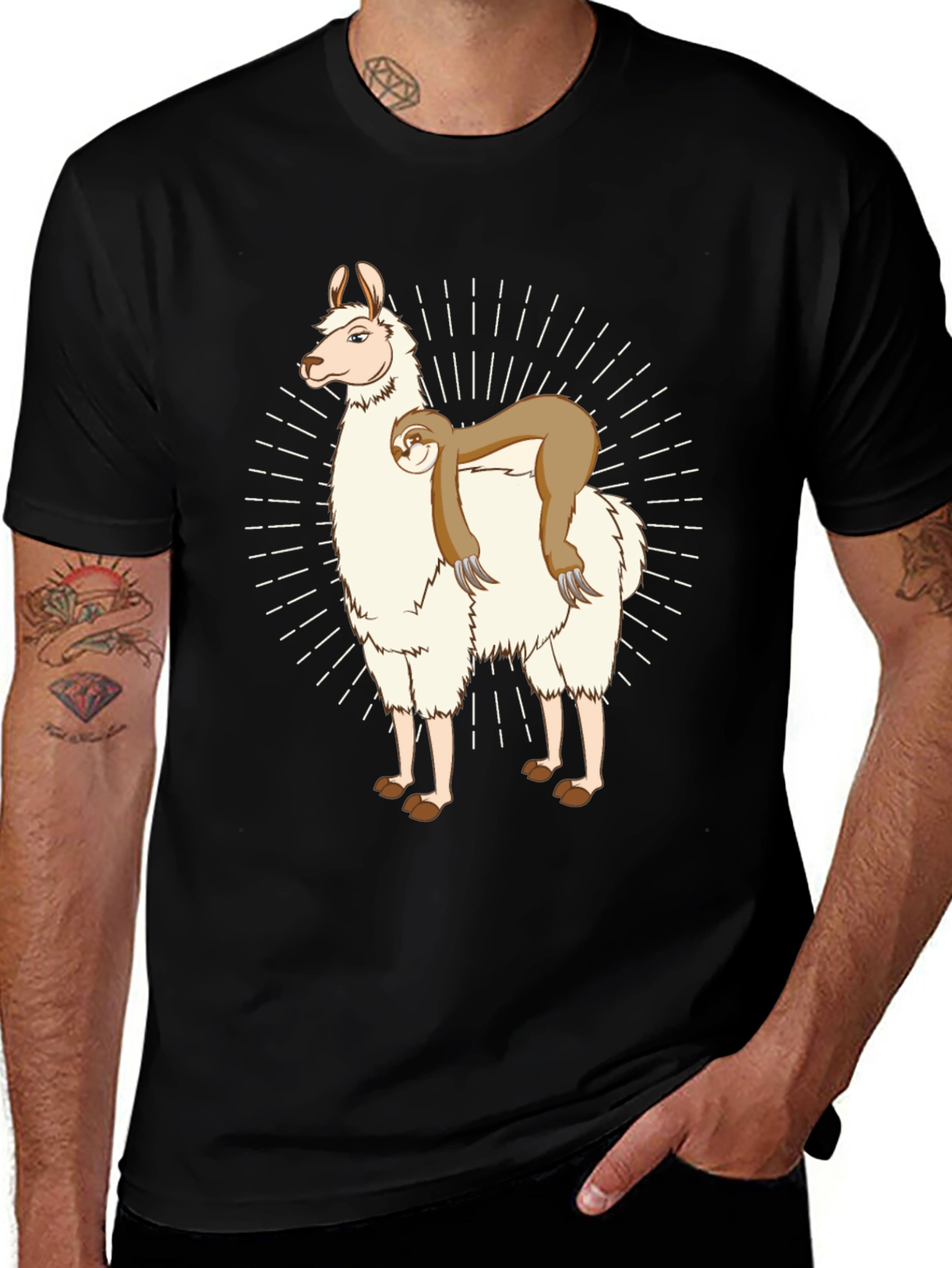 Variant 29 of Llama & Sloth Graphic Tee - Unisex Comfort